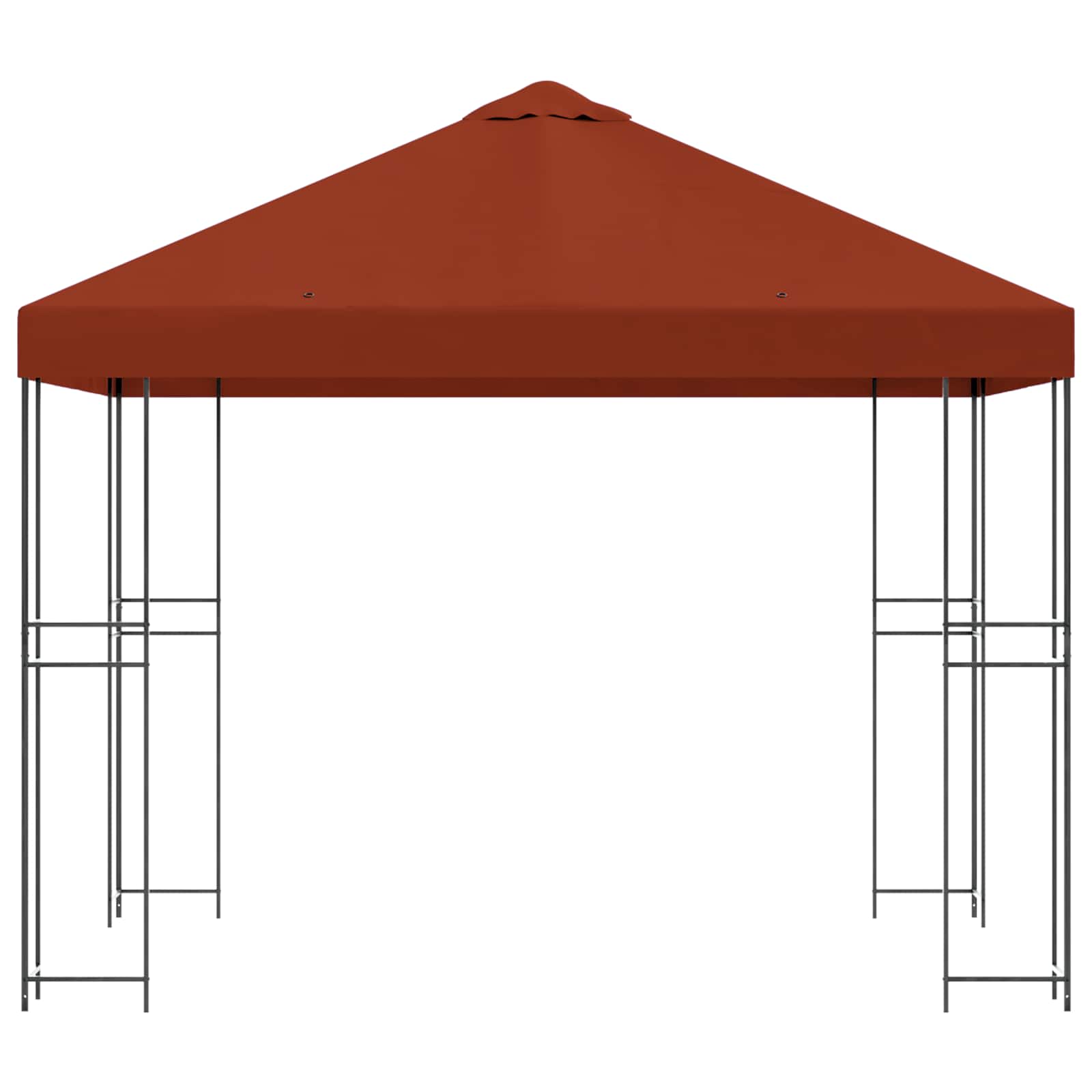 Prieel 3 x 3 m Terracotta Polyester en staal 190 gsm is nu te koop bij PeponiXL, paradijselijk wonen!