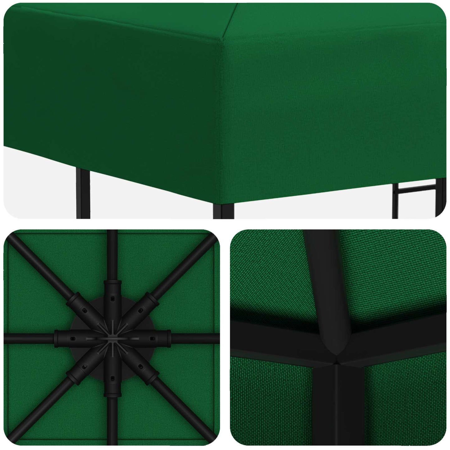 Prieel 3 x 3 m Groen Polyester en staal 190 gsm is nu te koop bij PeponiXL, paradijselijk wonen!