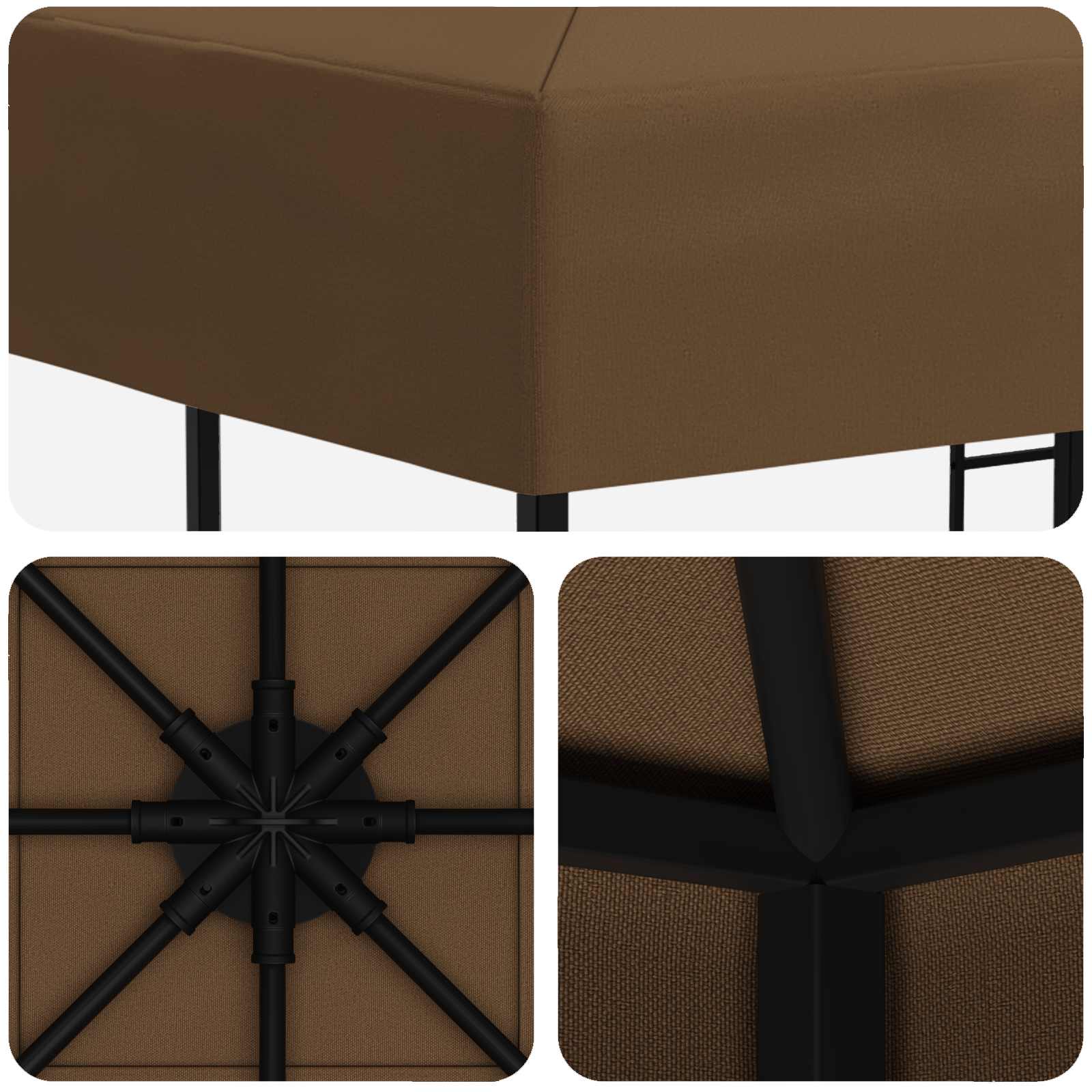 Prieel 3 x 3 m Taupe Polyester en staal 190 gsm is nu te koop bij PeponiXL, paradijselijk wonen!