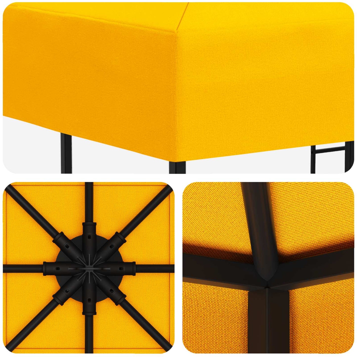 Prieel 3 x 3 m Geel Polyester en staal 190 gsm is nu te koop bij PeponiXL, paradijselijk wonen!