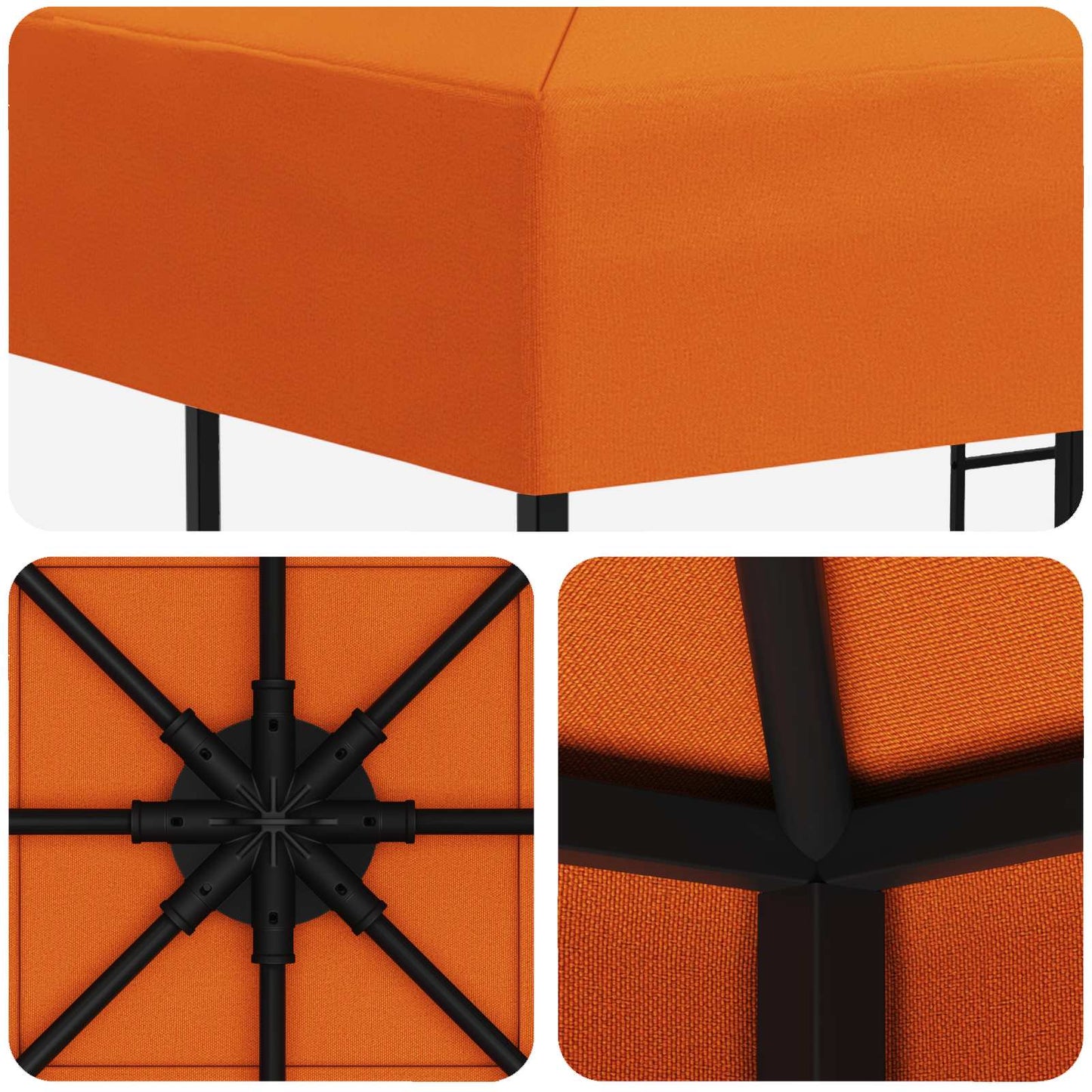 Prieel 3 x 3 m Oranje Polyester en staal 190 gsm is nu te koop bij PeponiXL, paradijselijk wonen!
