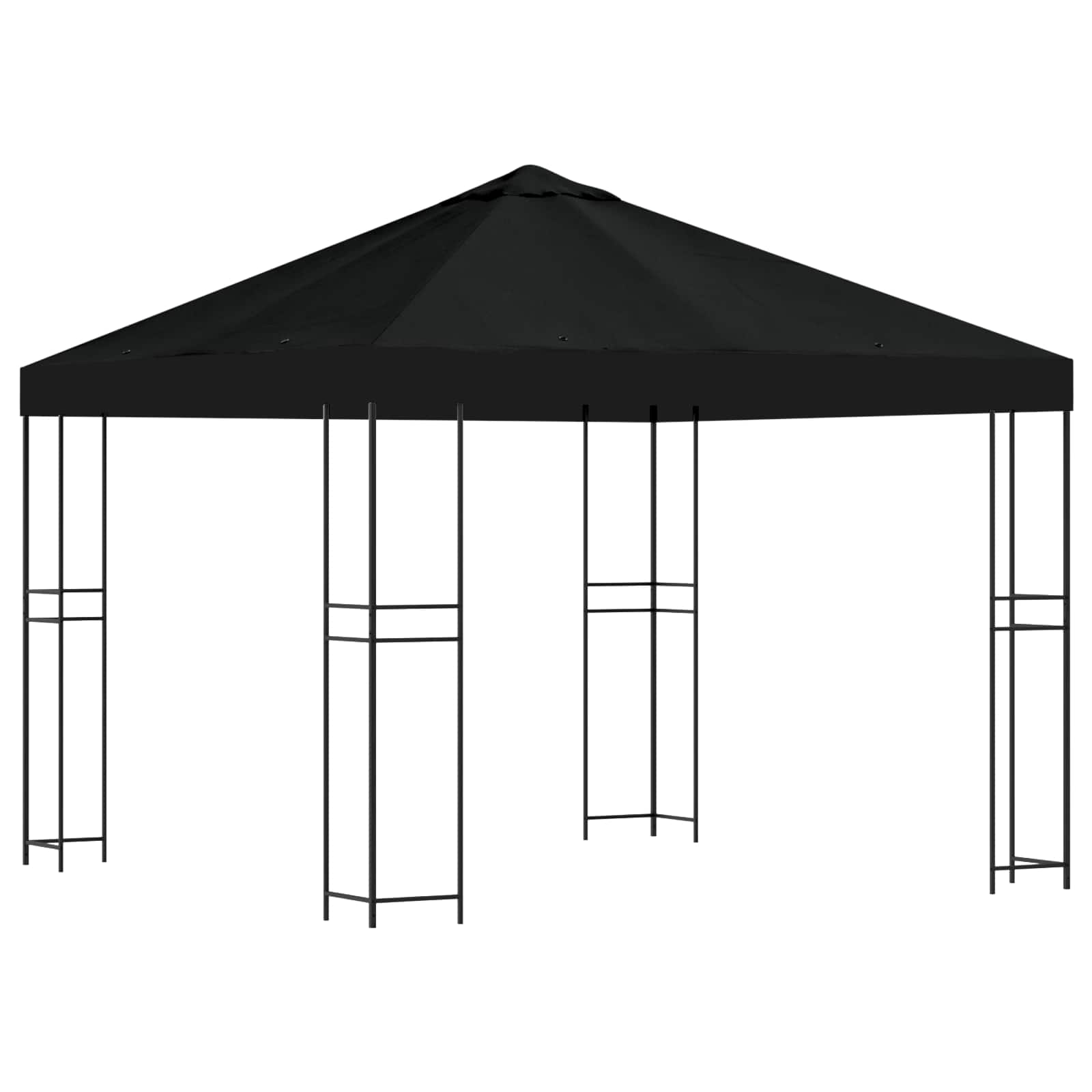 Prieel 3 x 3 m Zwart Polyester en staal 190 gsm is nu te koop bij PeponiXL, paradijselijk wonen!