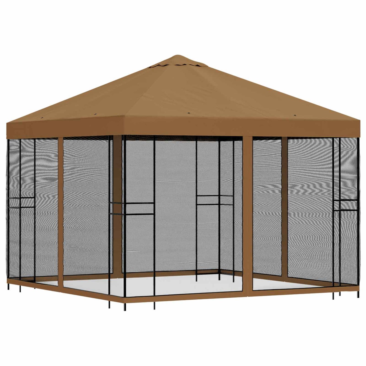 Tuin Gazebo met Zijwanden 3 x 3 m Beige Polyester en staal is nu te koop bij PeponiXL, paradijselijk wonen!