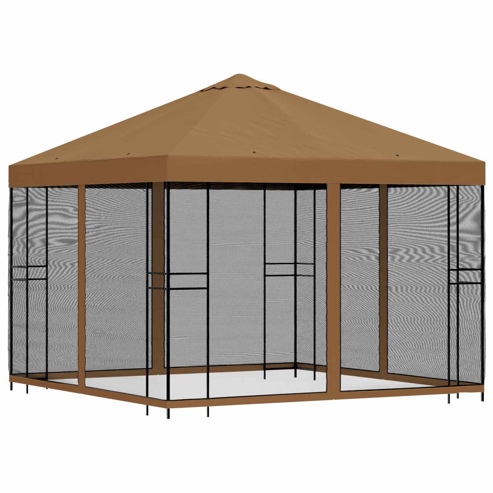 Tuin Gazebo met Zijwanden 3 x 3 m Beige Polyester en staal is nu te koop bij PeponiXL, paradijselijk wonen!