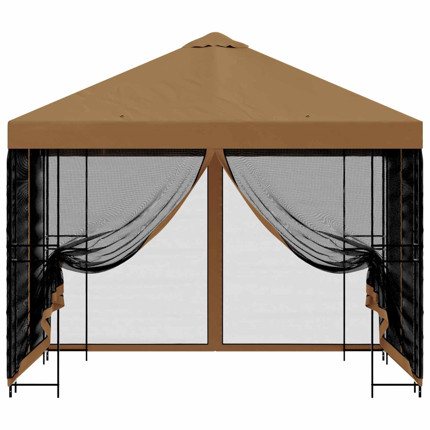 Tuin Gazebo met Zijwanden 3 x 3 m Beige Polyester en staal is nu te koop bij PeponiXL, paradijselijk wonen!