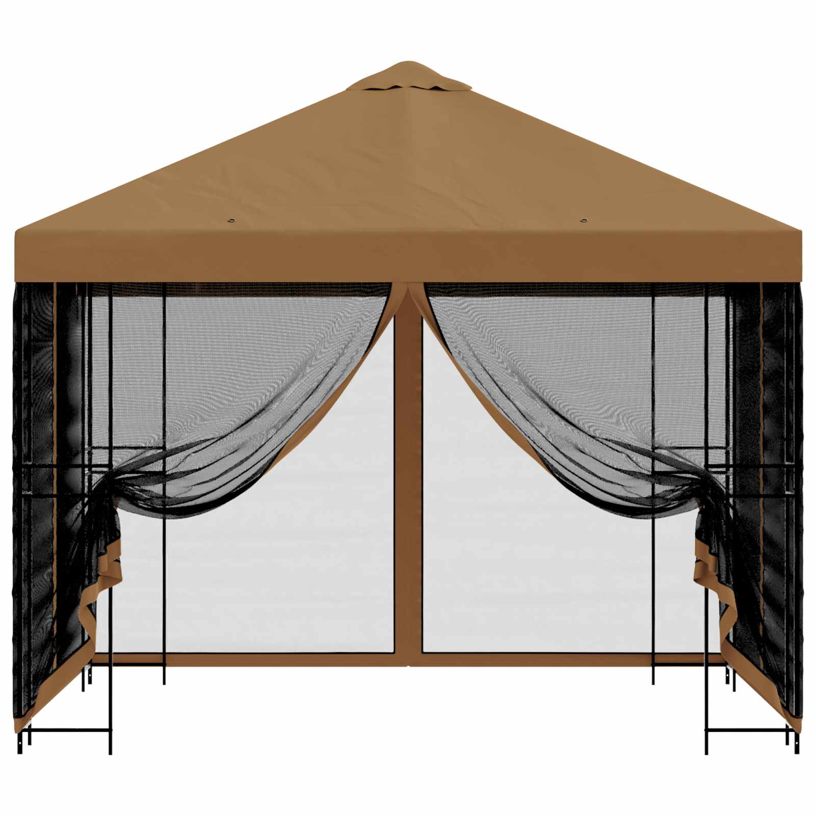 Tuin Gazebo met Zijwanden 3 x 3 m Beige Polyester en staal is nu te koop bij PeponiXL, paradijselijk wonen!