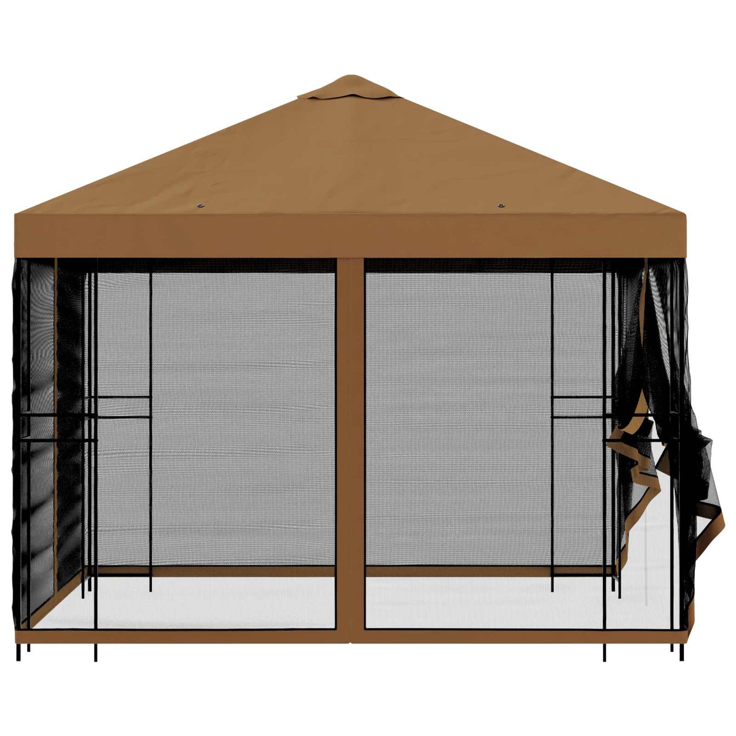 Tuin Gazebo met Zijwanden 3 x 3 m Beige Polyester en staal is nu te koop bij PeponiXL, paradijselijk wonen!