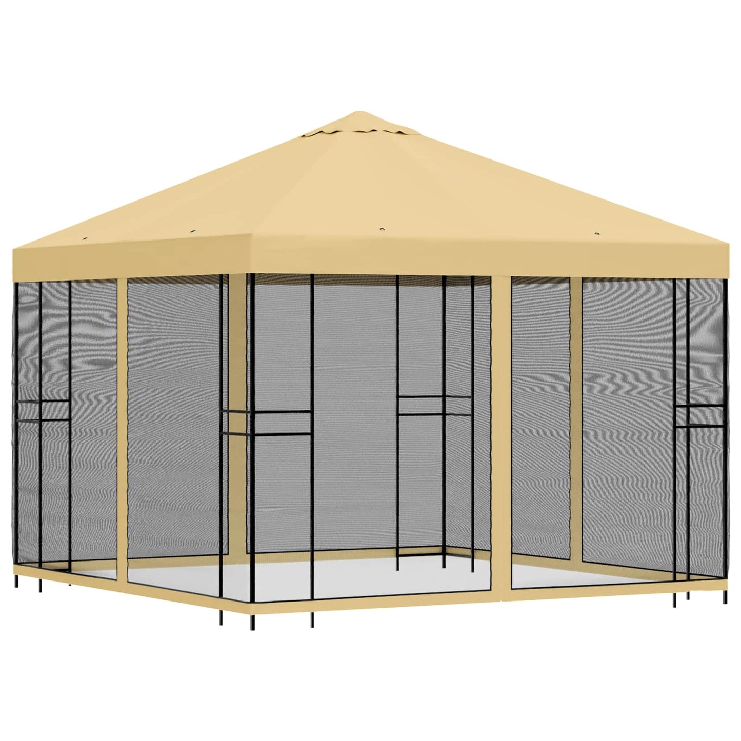 Tuin Gazebo met Zijwanden 3 x 3 m Crèmekleurig is nu te koop bij PeponiXL, paradijselijk wonen!