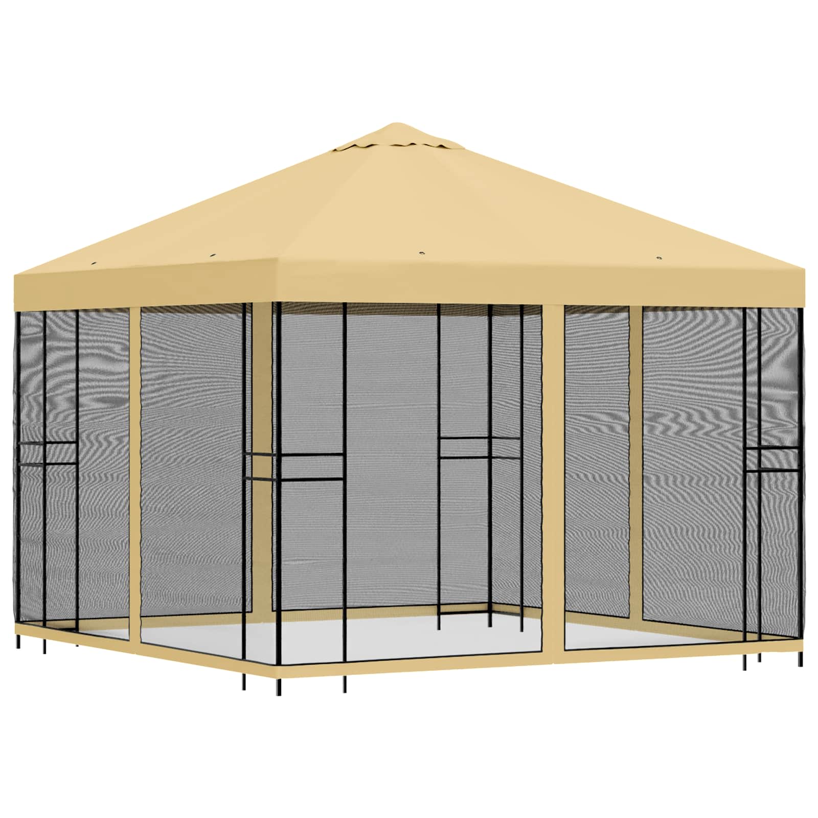 Tuin Gazebo met Zijwanden 3 x 3 m Crèmekleurig is nu te koop bij PeponiXL, paradijselijk wonen!