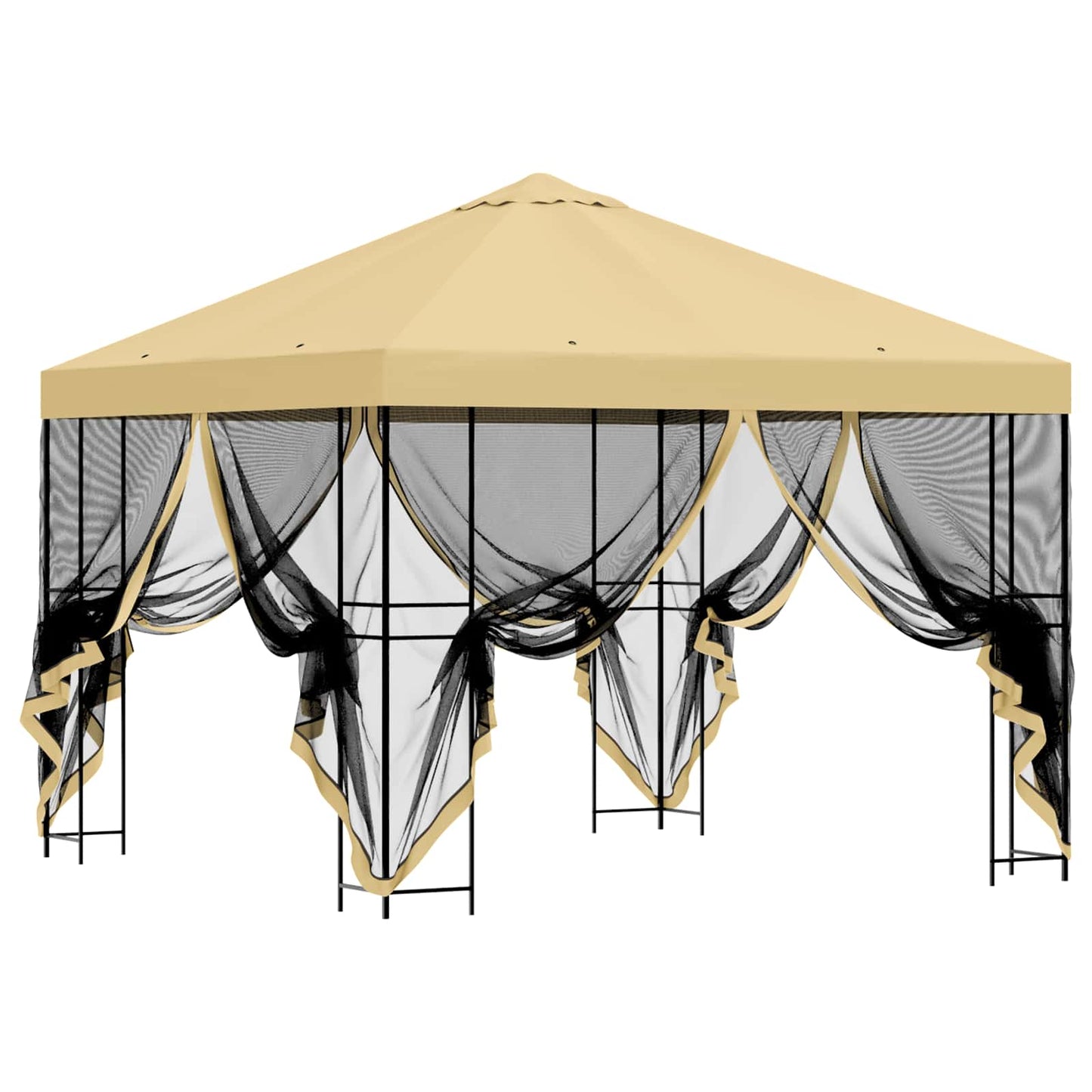 Tuin Gazebo met Zijwanden 3 x 3 m Crèmekleurig is nu te koop bij PeponiXL, paradijselijk wonen!