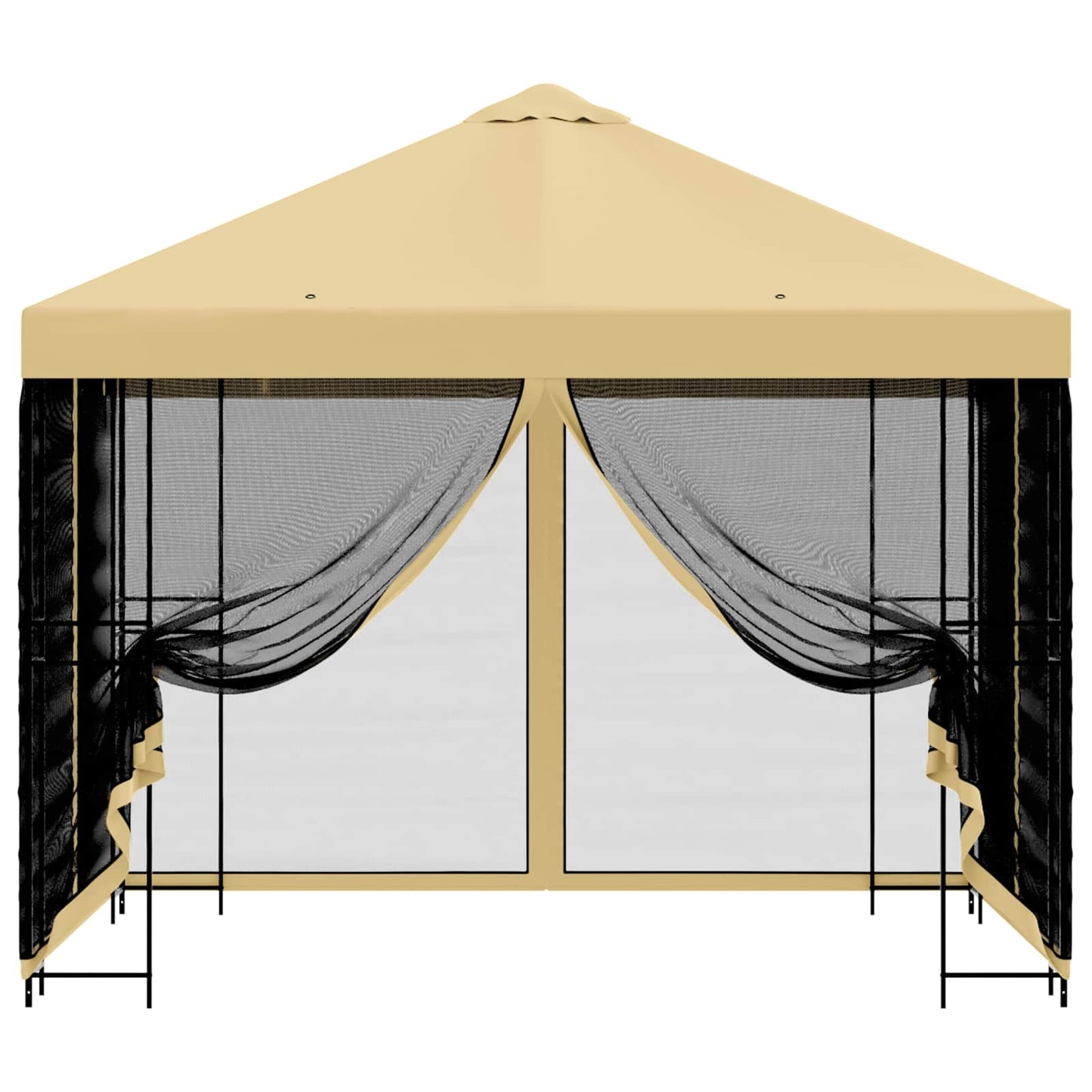 Tuin Gazebo met Zijwanden 3 x 3 m Crèmekleurig is nu te koop bij PeponiXL, paradijselijk wonen!