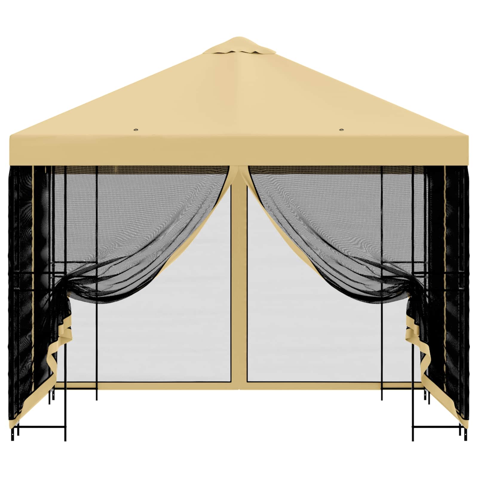 Tuin Gazebo met Zijwanden 3 x 3 m Crèmekleurig is nu te koop bij PeponiXL, paradijselijk wonen!