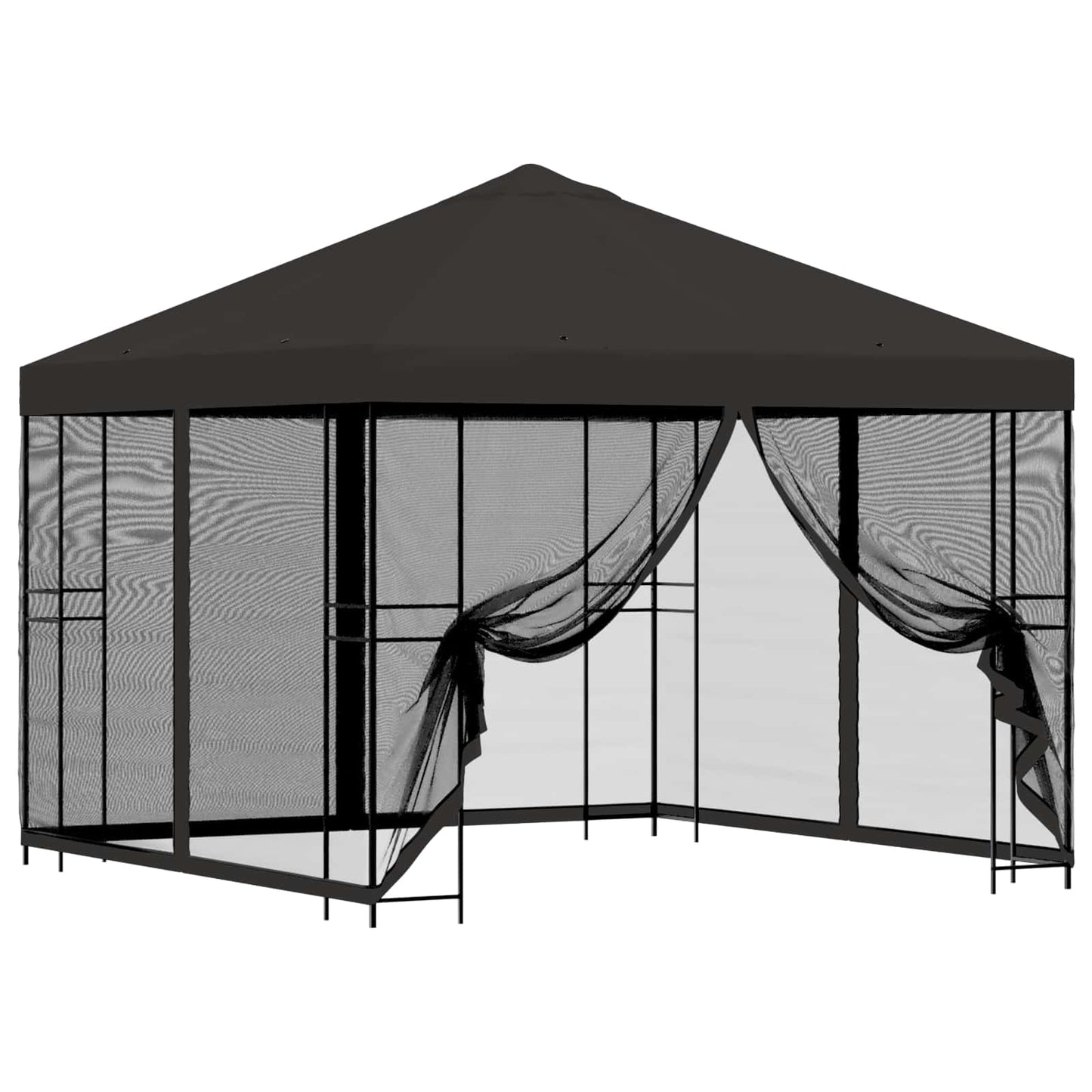 Tuin Gazebo met Zijwanden 3 x 3 m Antracietkleurig is nu te koop bij PeponiXL, paradijselijk wonen!