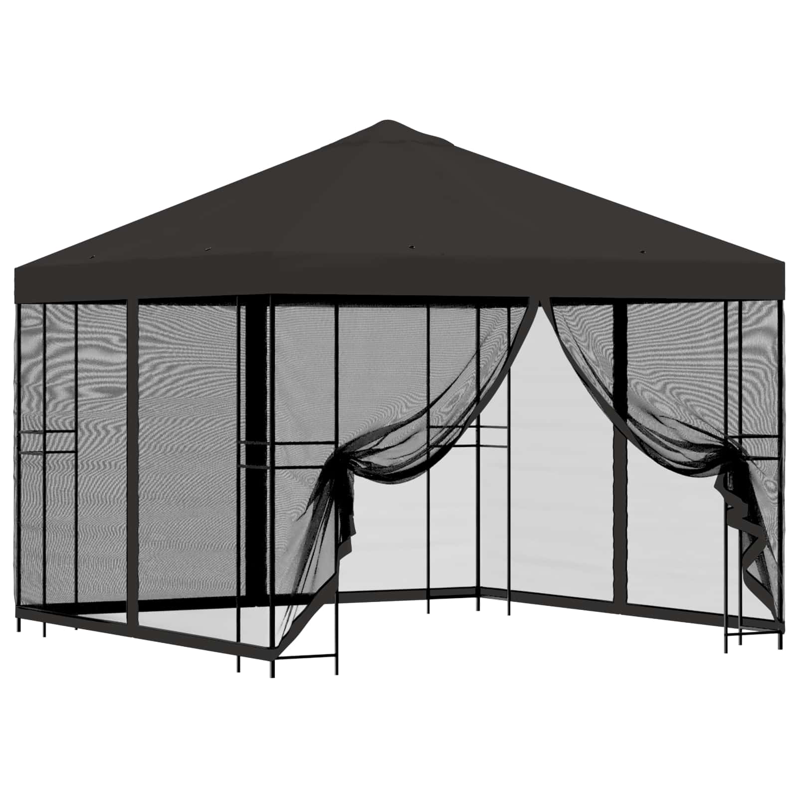 Tuin Gazebo met Zijwanden 3 x 3 m Antracietkleurig is nu te koop bij PeponiXL, paradijselijk wonen!