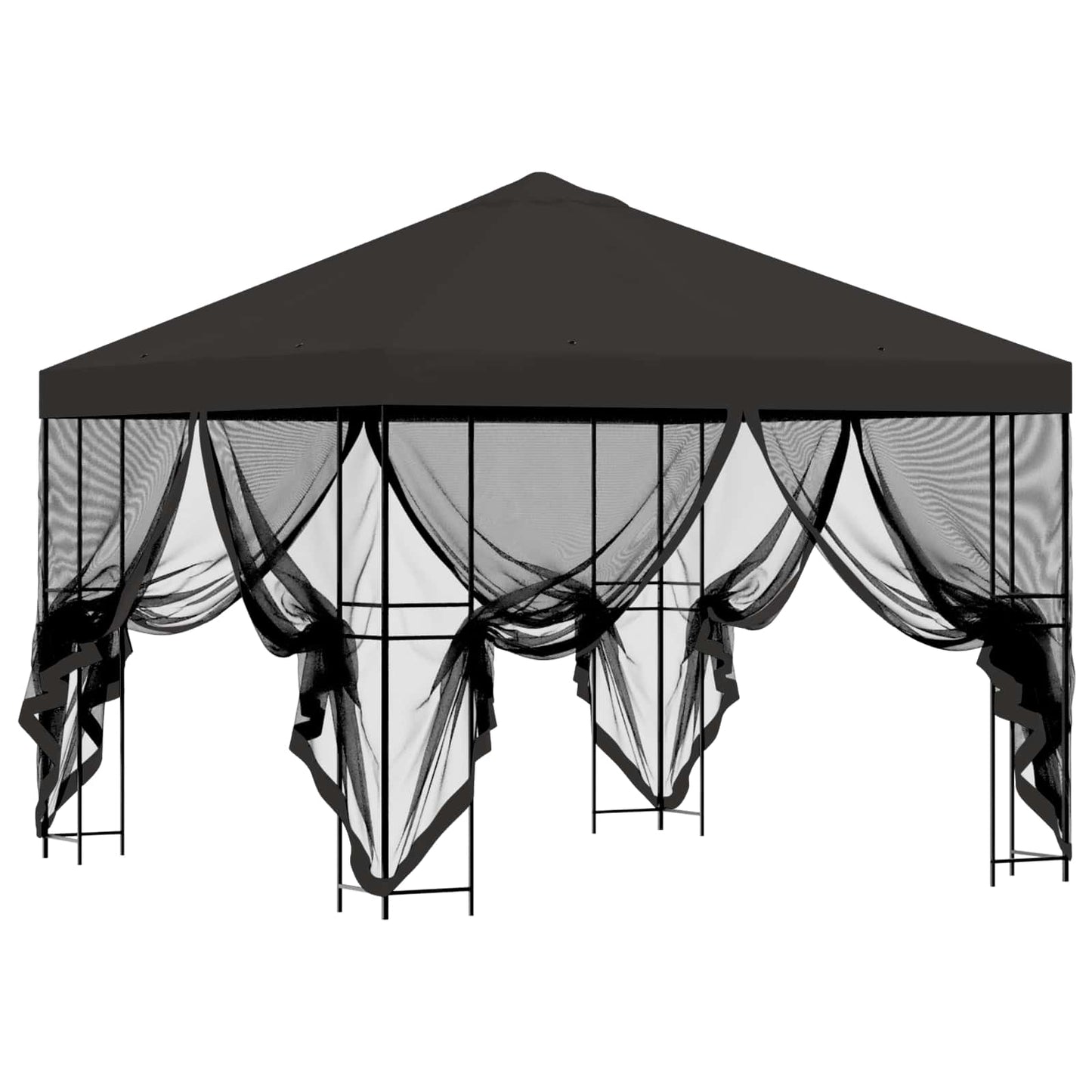 Tuin Gazebo met Zijwanden 3 x 3 m Antracietkleurig is nu te koop bij PeponiXL, paradijselijk wonen!
