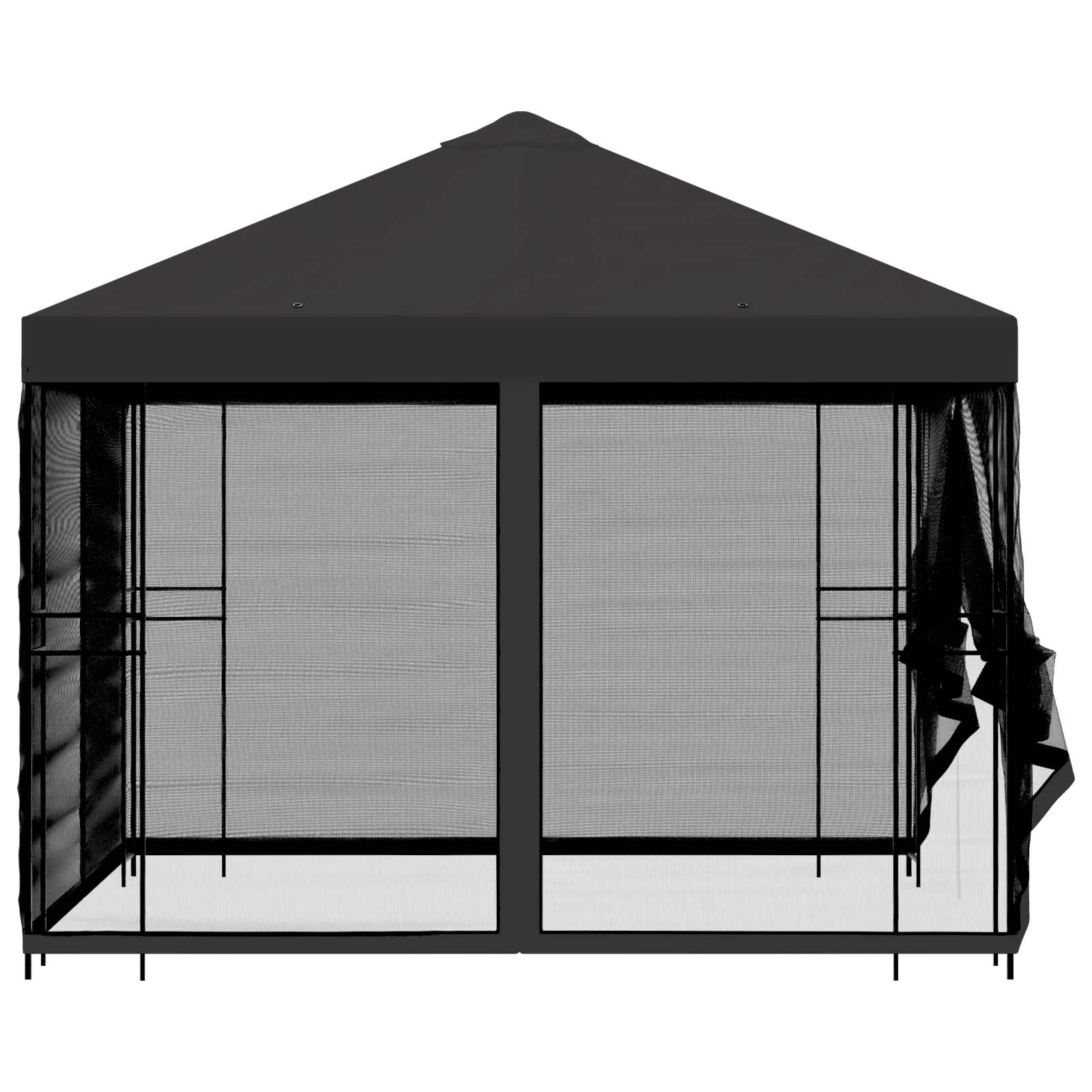Tuin Gazebo met Zijwanden 3 x 3 m Antracietkleurig is nu te koop bij PeponiXL, paradijselijk wonen!