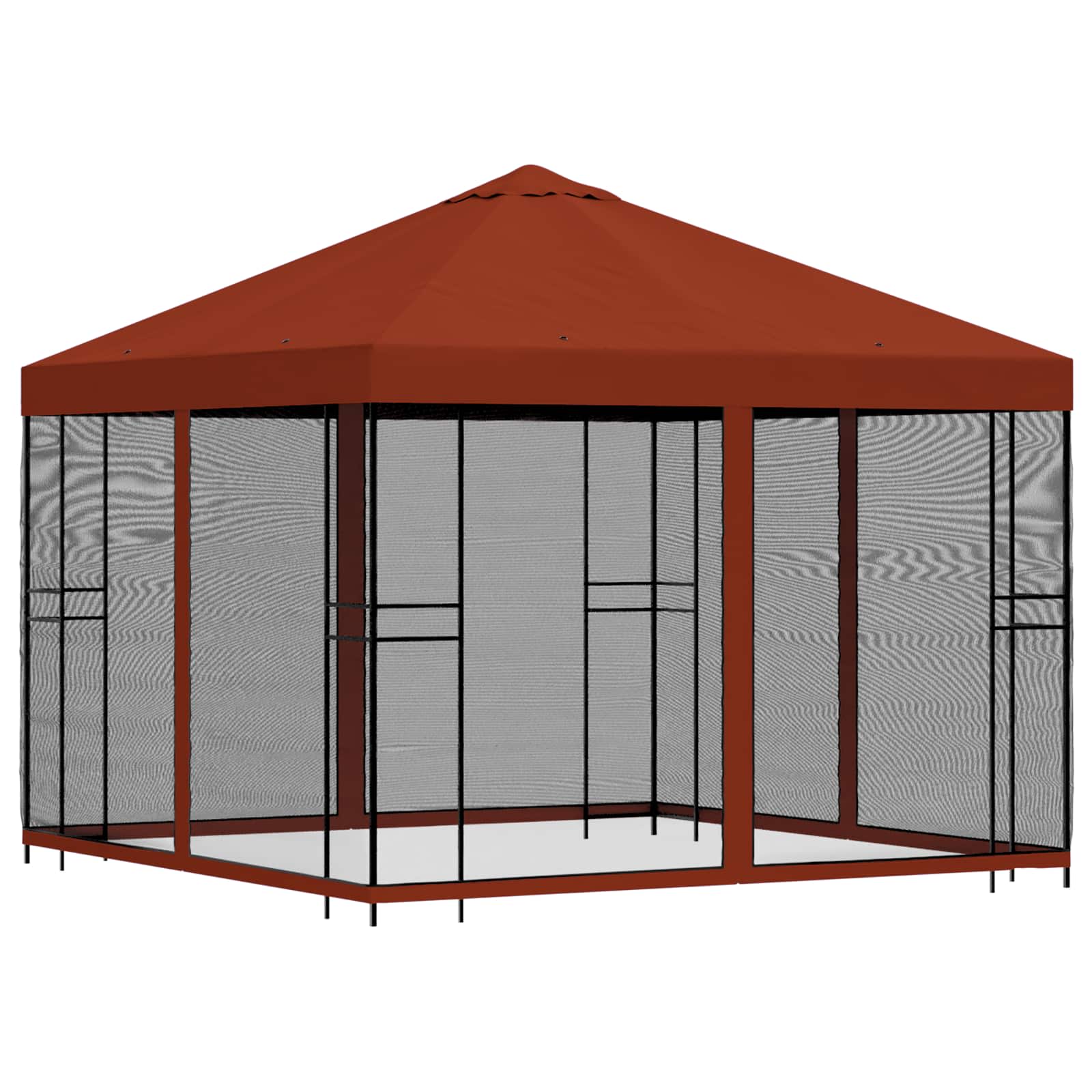 Tuin Gazebo met Zijwanden 3 x 3 m Terracotta Polyester en staal is nu te koop bij PeponiXL, paradijselijk wonen!
