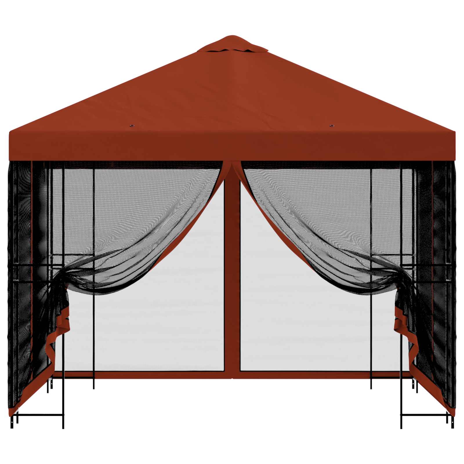 Tuin Gazebo met Zijwanden 3 x 3 m Terracotta Polyester en staal is nu te koop bij PeponiXL, paradijselijk wonen!