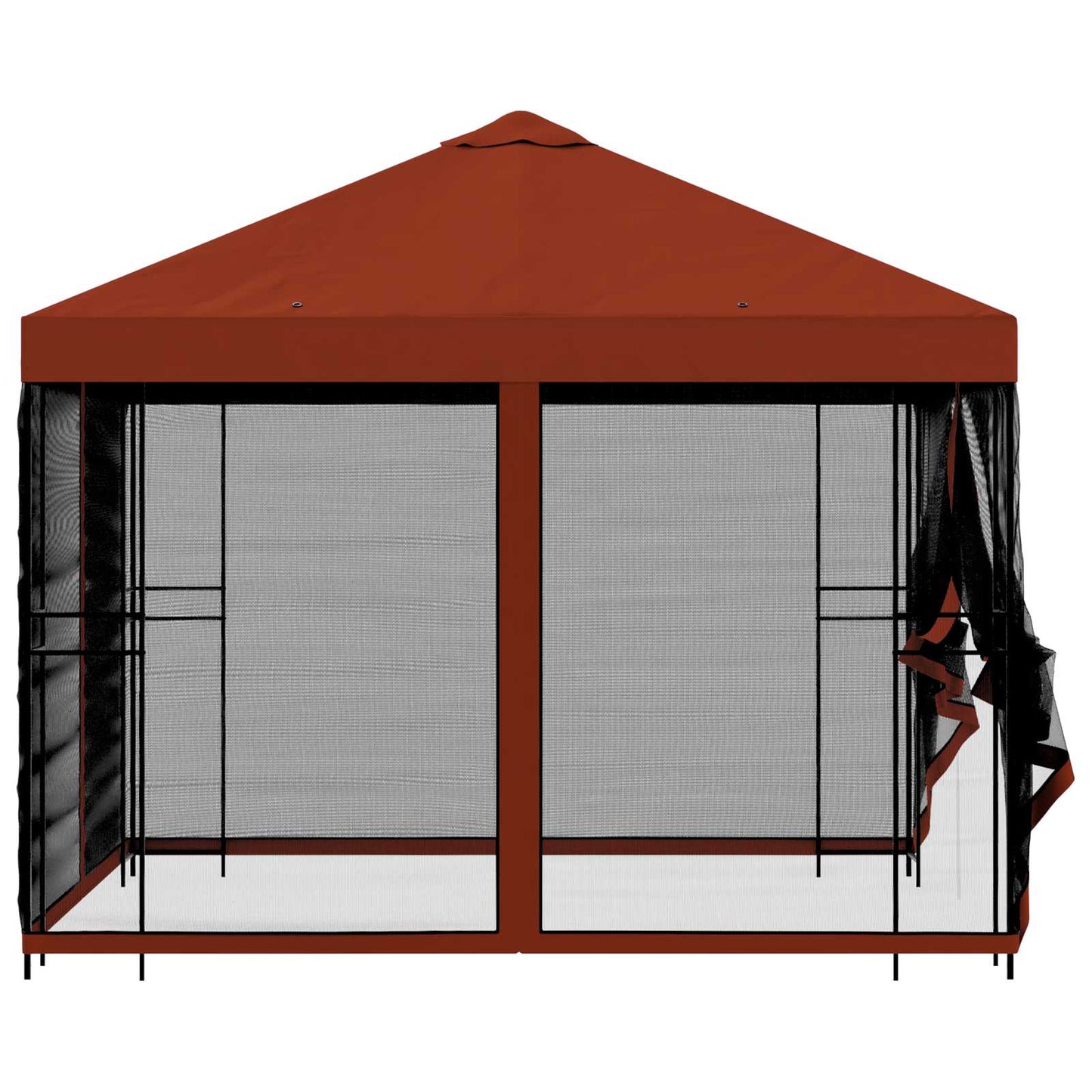 Tuin Gazebo met Zijwanden 3 x 3 m Terracotta Polyester en staal is nu te koop bij PeponiXL, paradijselijk wonen!