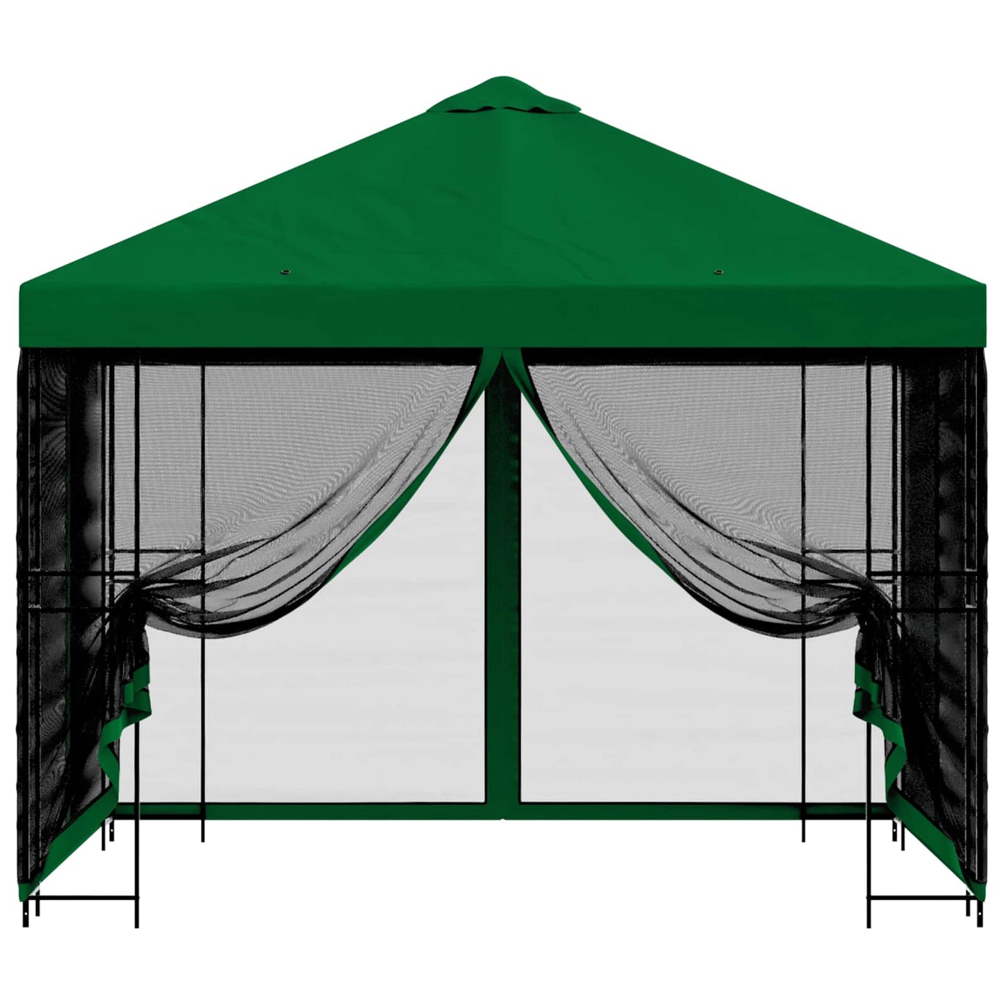 Tuin Gazebo met Zijwanden 3 x 3 m Groen Polyester en staal is nu te koop bij PeponiXL, paradijselijk wonen!