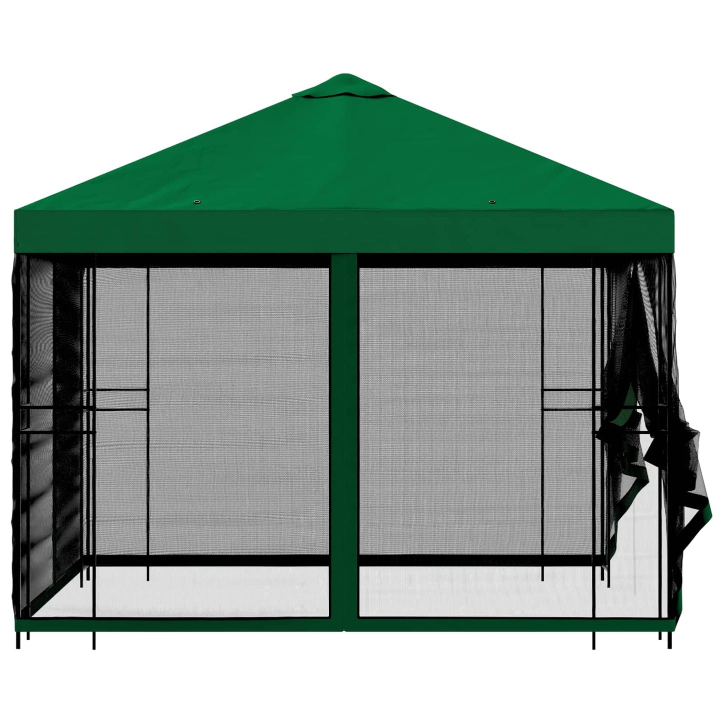 Tuin Gazebo met Zijwanden 3 x 3 m Groen Polyester en staal is nu te koop bij PeponiXL, paradijselijk wonen!
