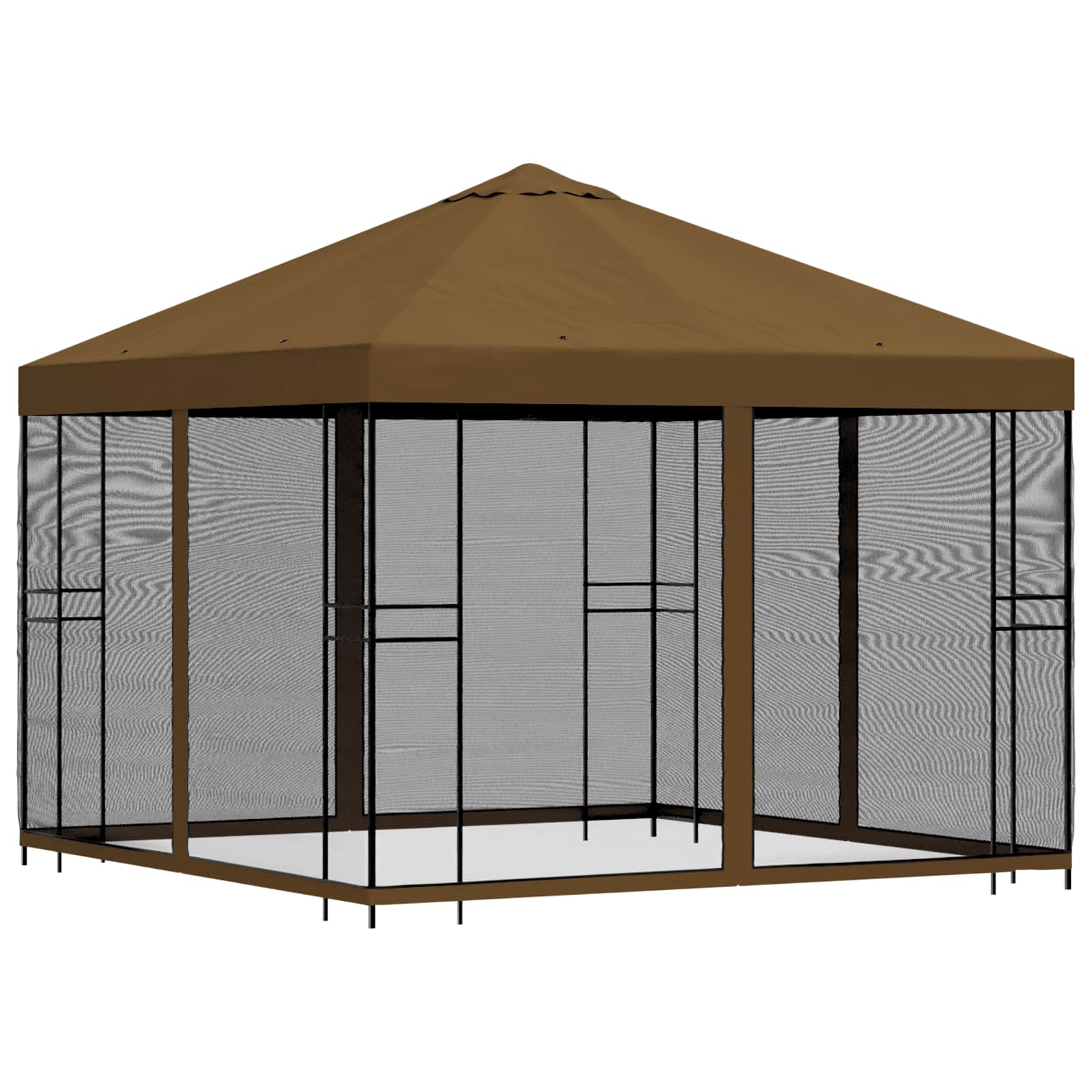 Tuin Gazebo met Zijwanden 3 x 3 m Taupe Polyester en staal is nu te koop bij PeponiXL, paradijselijk wonen!
