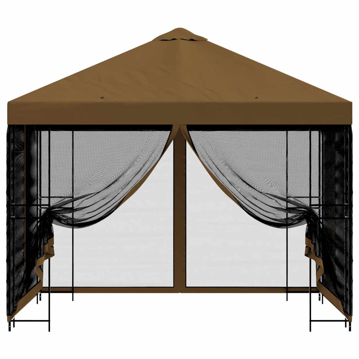 Tuin Gazebo met Zijwanden 3 x 3 m Taupe Polyester en staal is nu te koop bij PeponiXL, paradijselijk wonen!