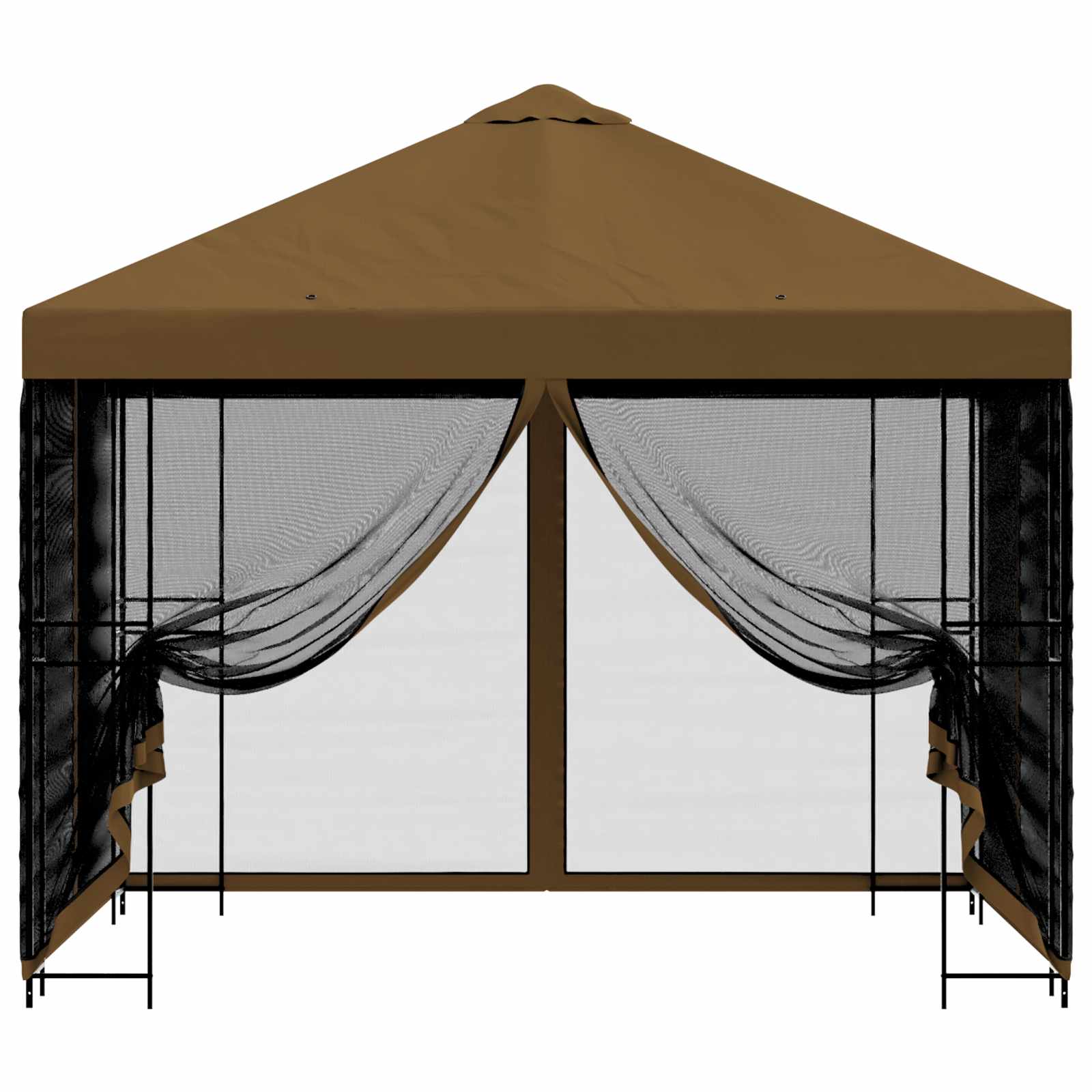 Tuin Gazebo met Zijwanden 3 x 3 m Taupe Polyester en staal is nu te koop bij PeponiXL, paradijselijk wonen!