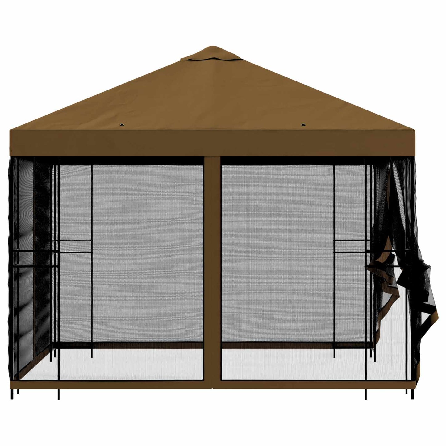 Tuin Gazebo met Zijwanden 3 x 3 m Taupe Polyester en staal is nu te koop bij PeponiXL, paradijselijk wonen!