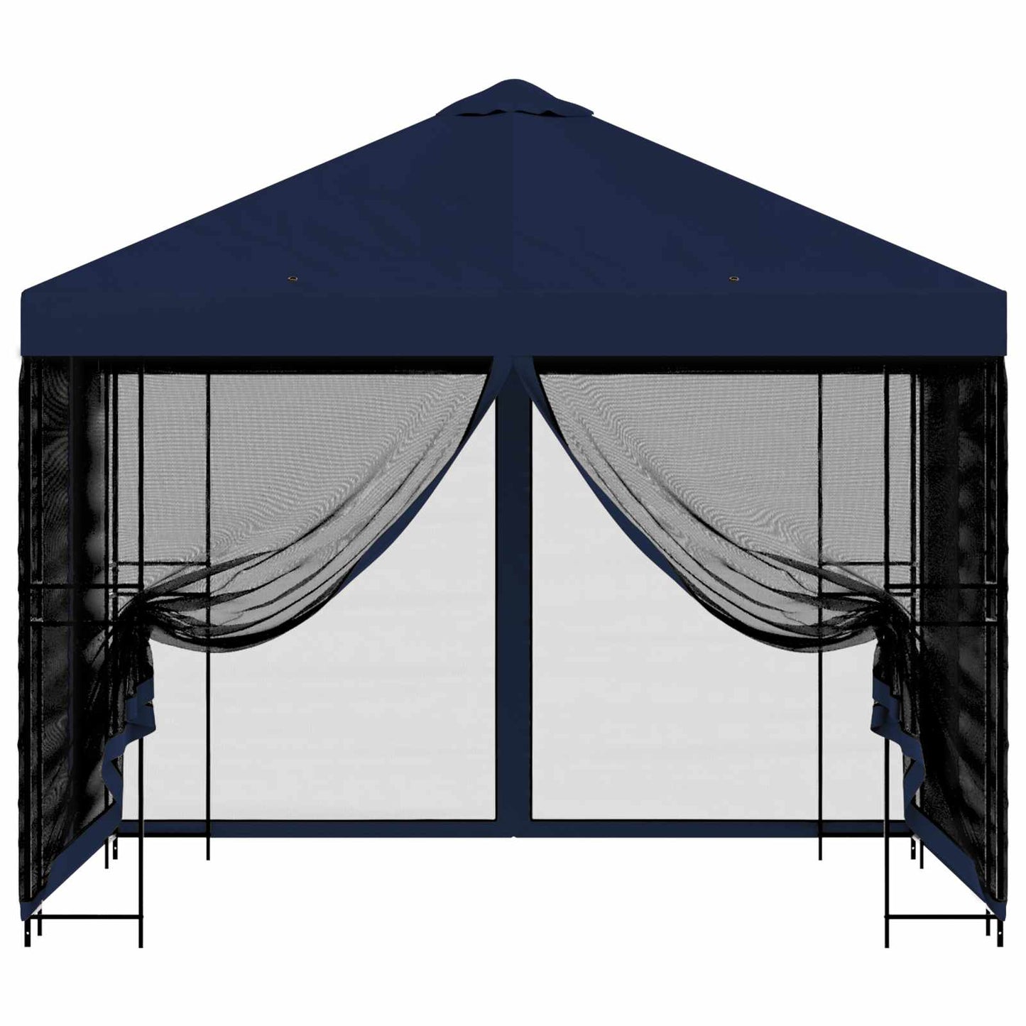 Tuin Gazebo met Zijwanden 3 x 3 m Blauw Polyester en staal is nu te koop bij PeponiXL, paradijselijk wonen!
