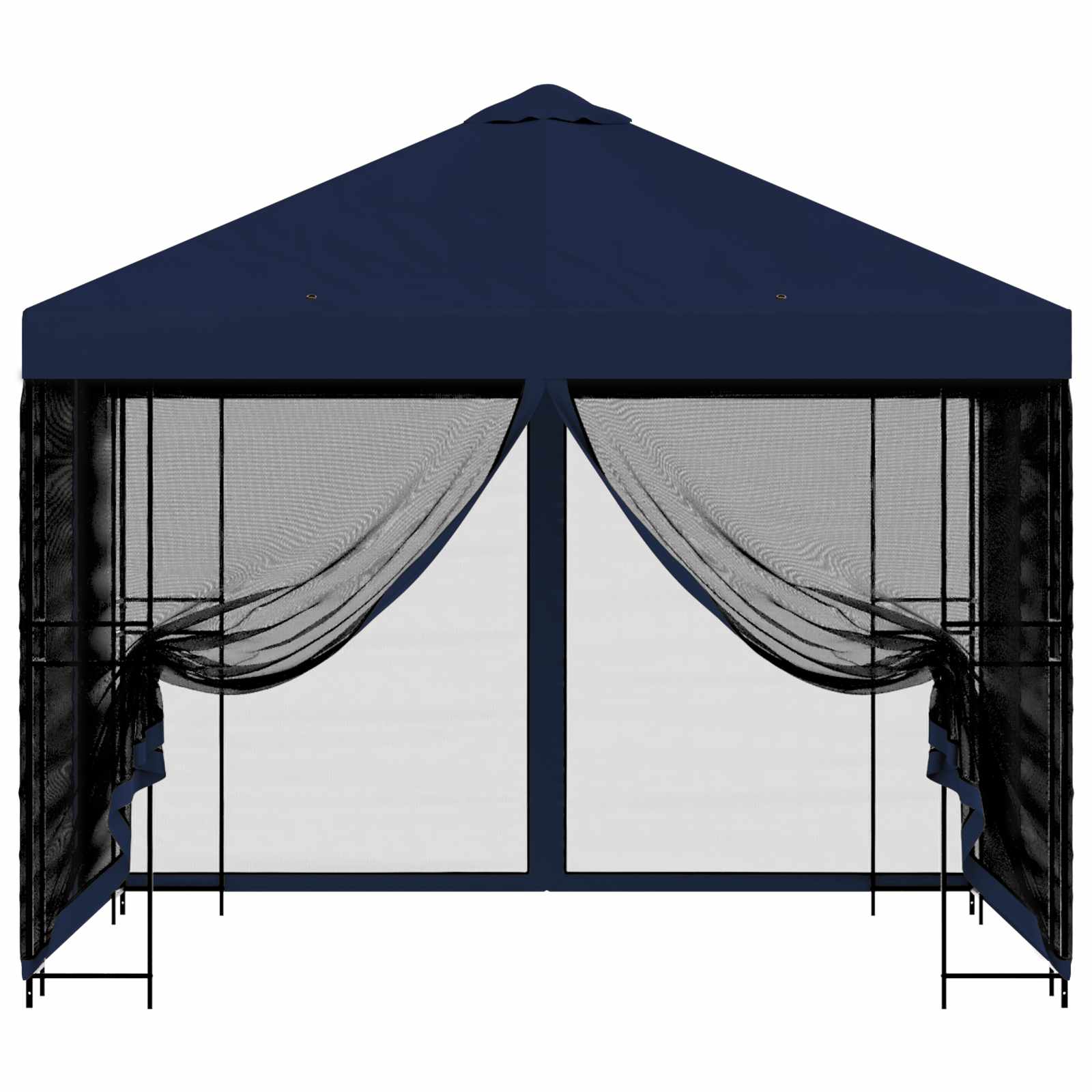 Tuin Gazebo met Zijwanden 3 x 3 m Blauw Polyester en staal is nu te koop bij PeponiXL, paradijselijk wonen!