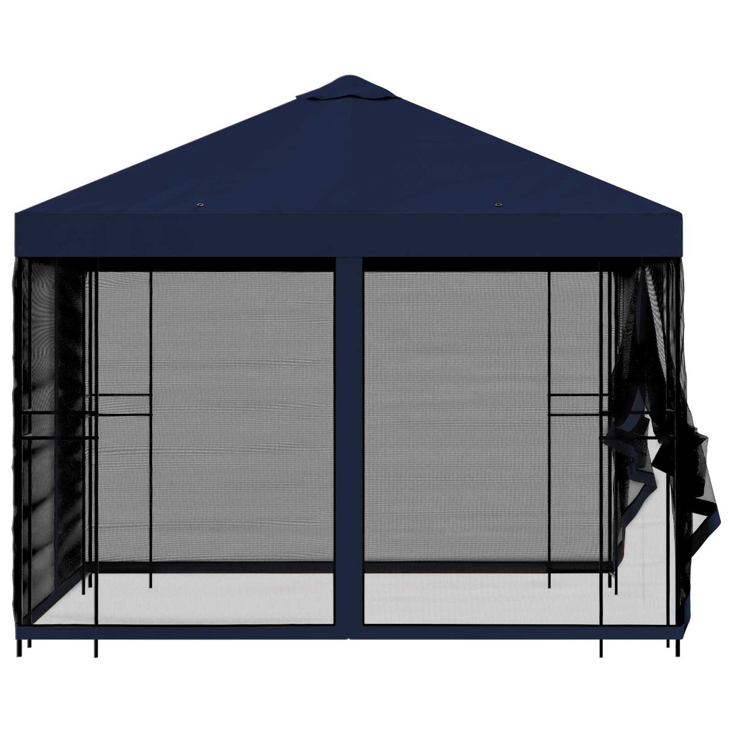 Tuin Gazebo met Zijwanden 3 x 3 m Blauw Polyester en staal is nu te koop bij PeponiXL, paradijselijk wonen!