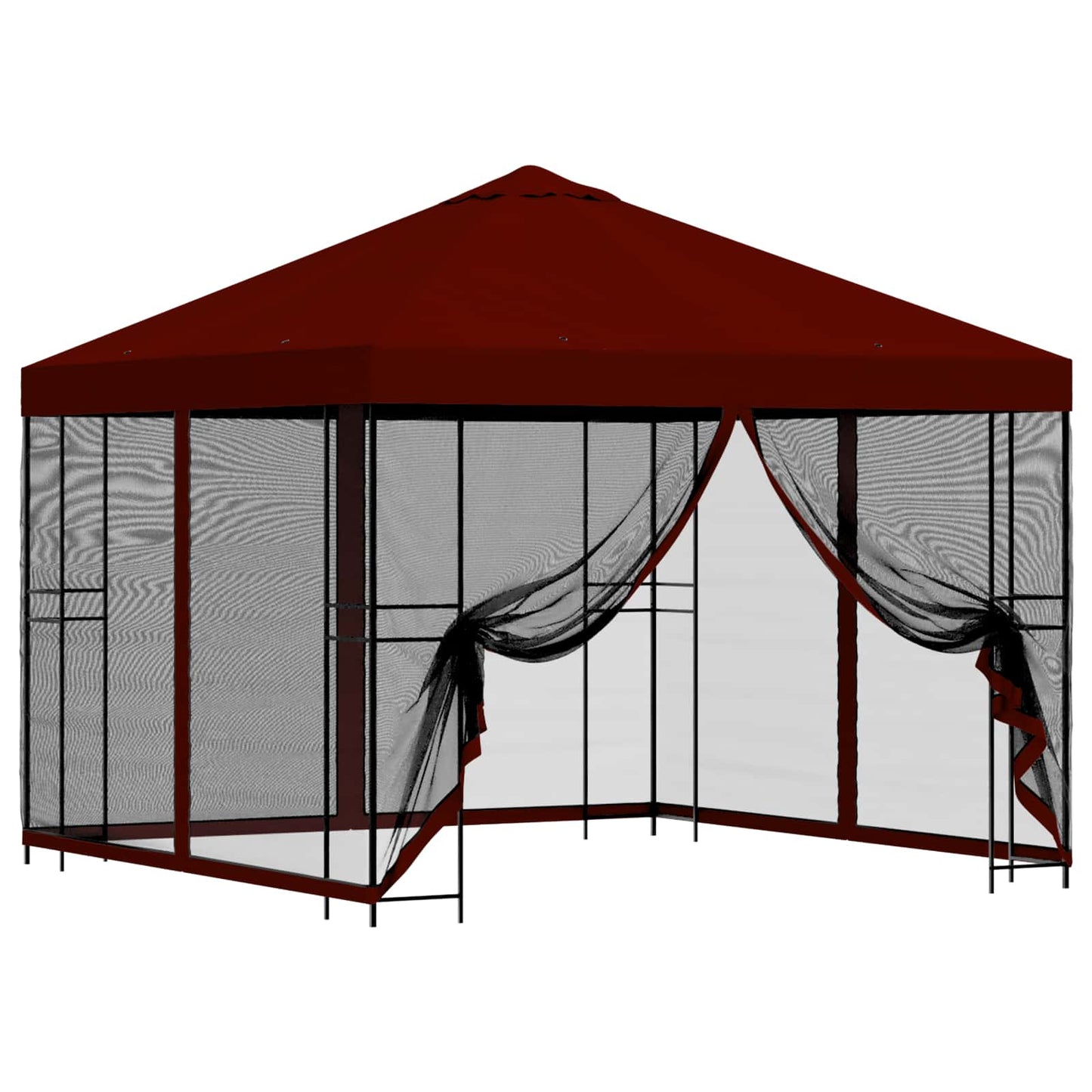 Tuin Gazebo met Zijwanden 3 x 3 m Bordeauxrood is nu te koop bij PeponiXL, paradijselijk wonen!
