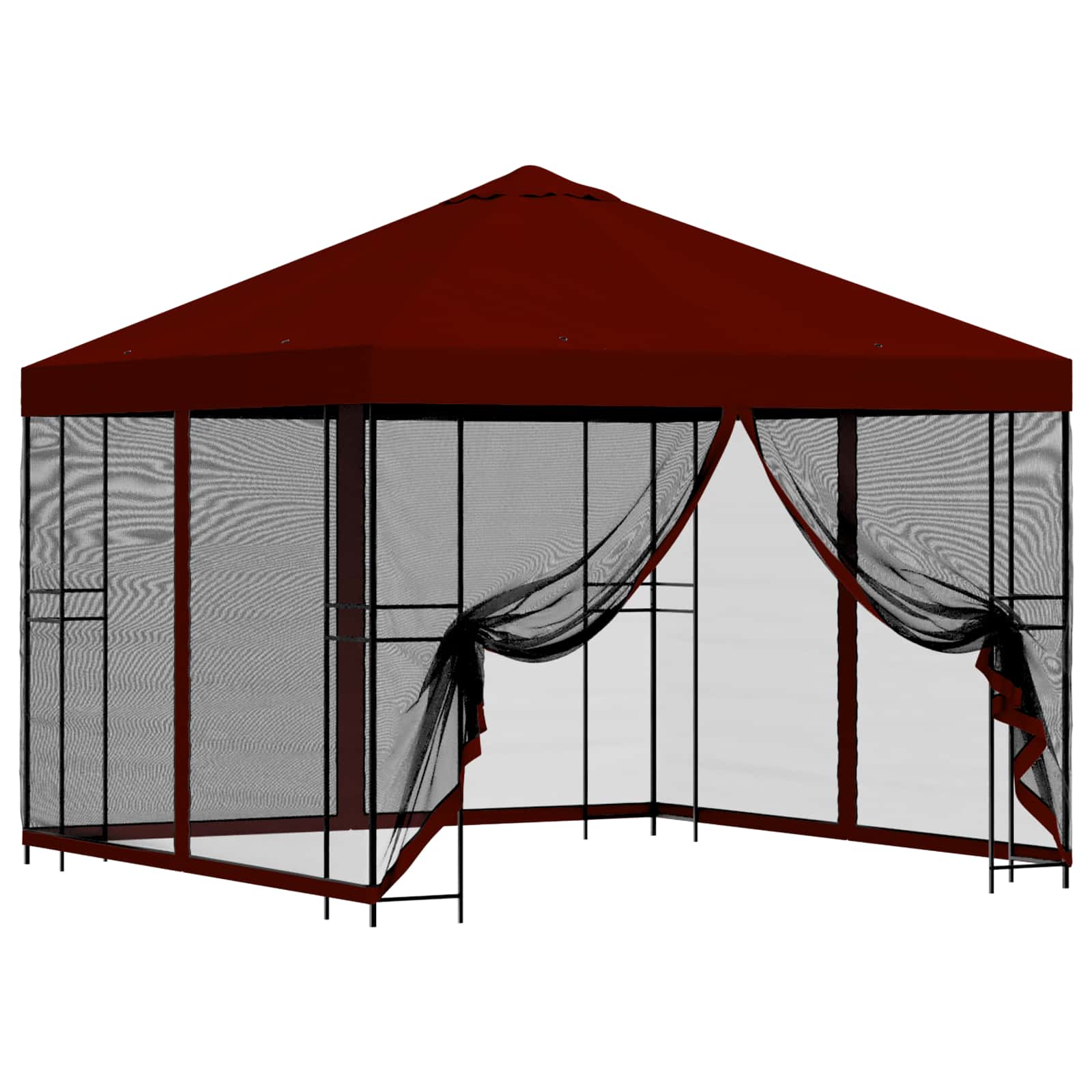 Tuin Gazebo met Zijwanden 3 x 3 m Bordeauxrood is nu te koop bij PeponiXL, paradijselijk wonen!