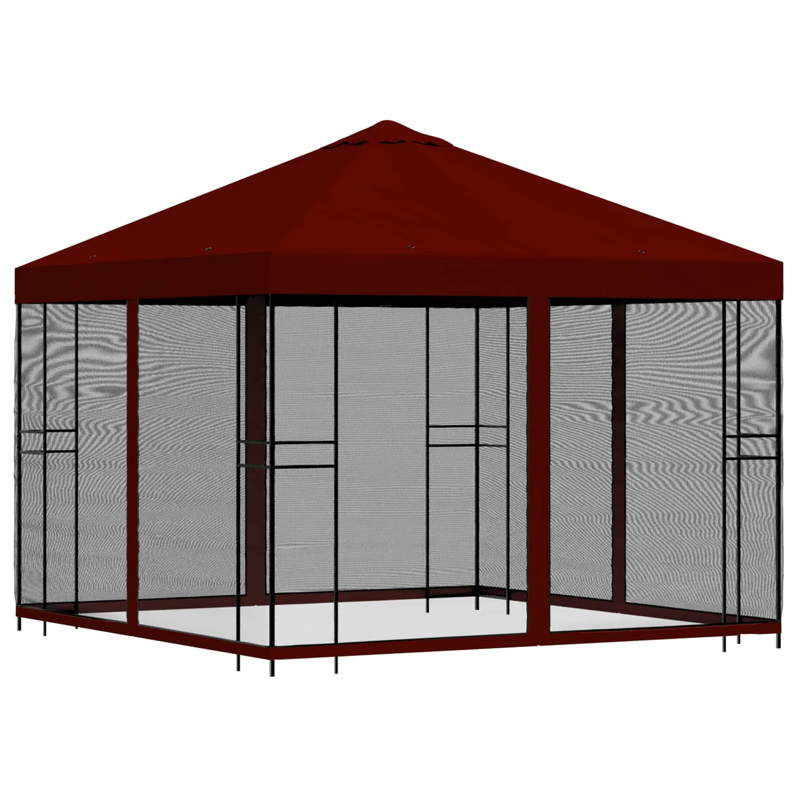 Tuin Gazebo met Zijwanden 3 x 3 m Bordeauxrood is nu te koop bij PeponiXL, paradijselijk wonen!