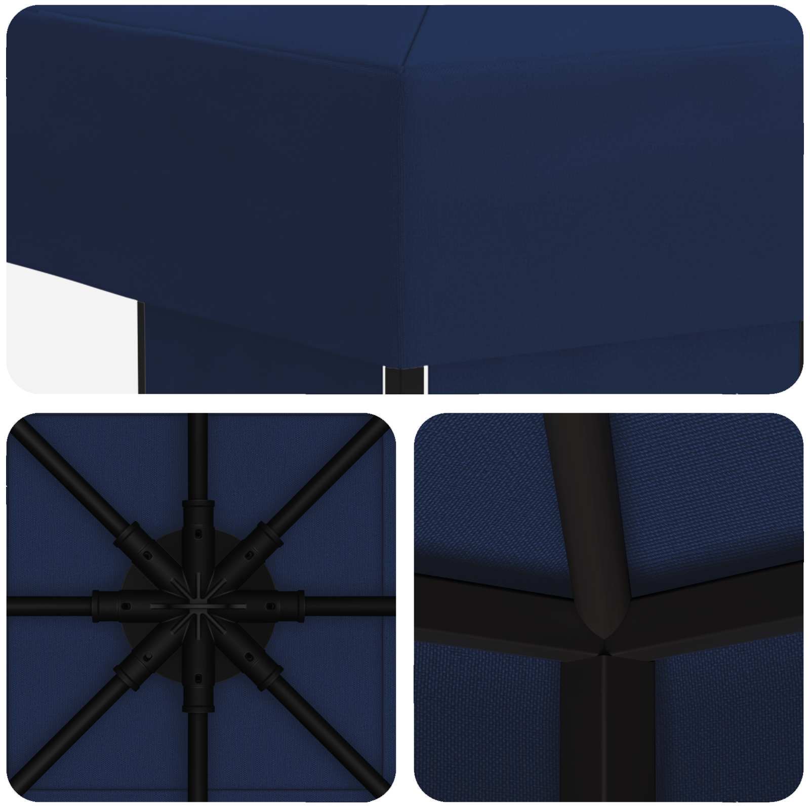 Prieel 3 x 3 m Blauw Polyester en staal 190 is nu te koop bij PeponiXL, paradijselijk wonen!