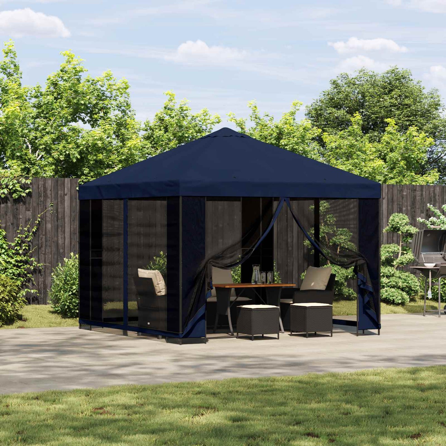 Prieel 3 x 3 m Blauw Polyester en staal 190 is nu te koop bij PeponiXL, paradijselijk wonen!