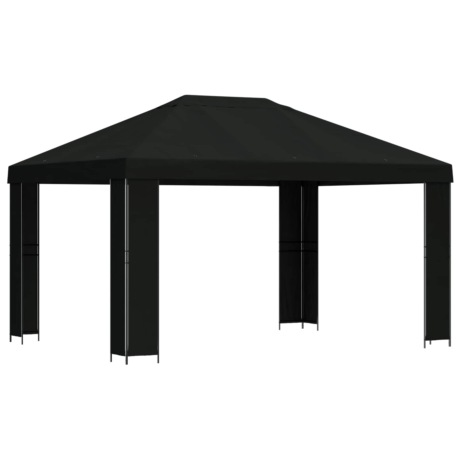 Prieel 4 × 3 m Zwart Polyester en staal 190 is nu te koop bij PeponiXL, paradijselijk wonen!