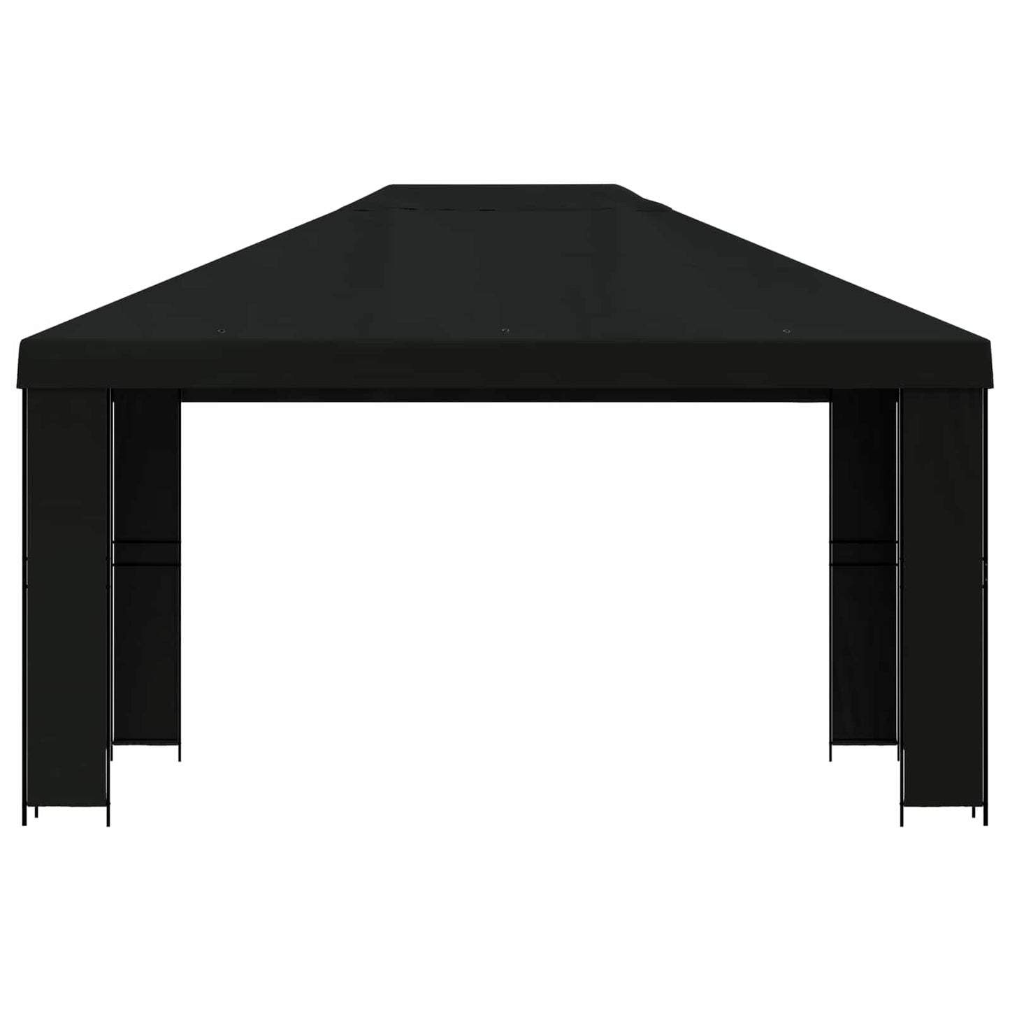 Prieel 4 × 3 m Zwart Polyester en staal 190 is nu te koop bij PeponiXL, paradijselijk wonen!