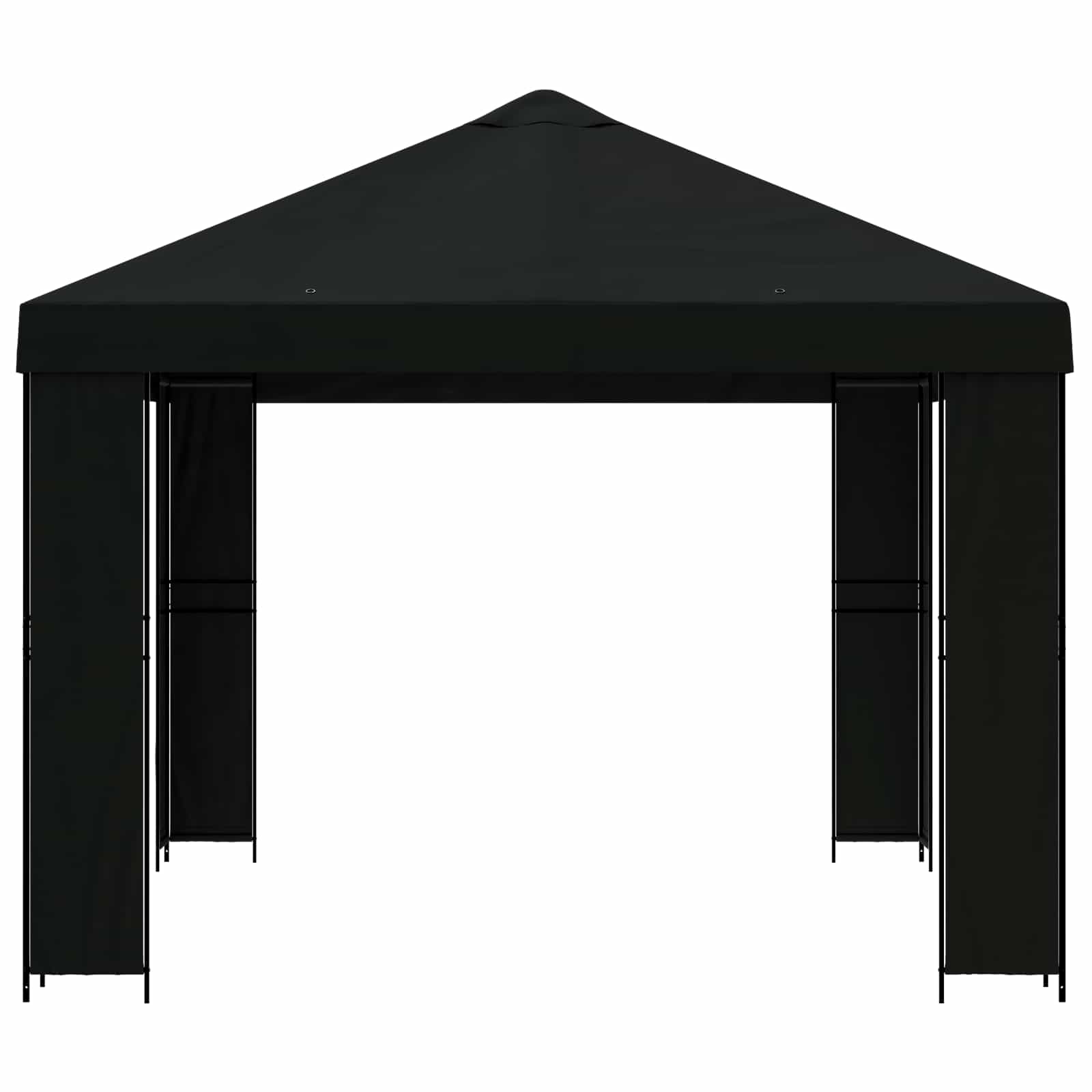 Prieel 4 × 3 m Zwart Polyester en staal 190 is nu te koop bij PeponiXL, paradijselijk wonen!