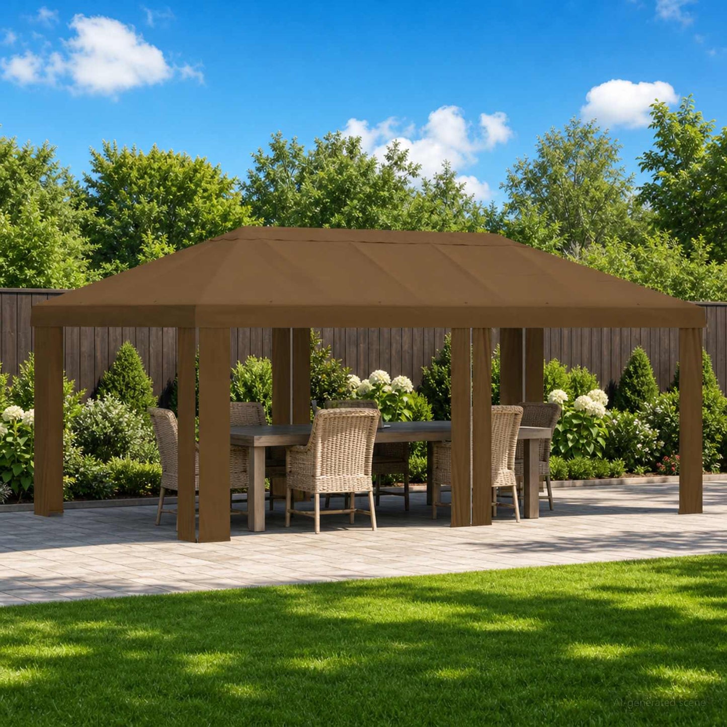 Paviljoenhoes 6 x 3 m Taupe Polyester 190 gsm is nu te koop bij PeponiXL, paradijselijk wonen!