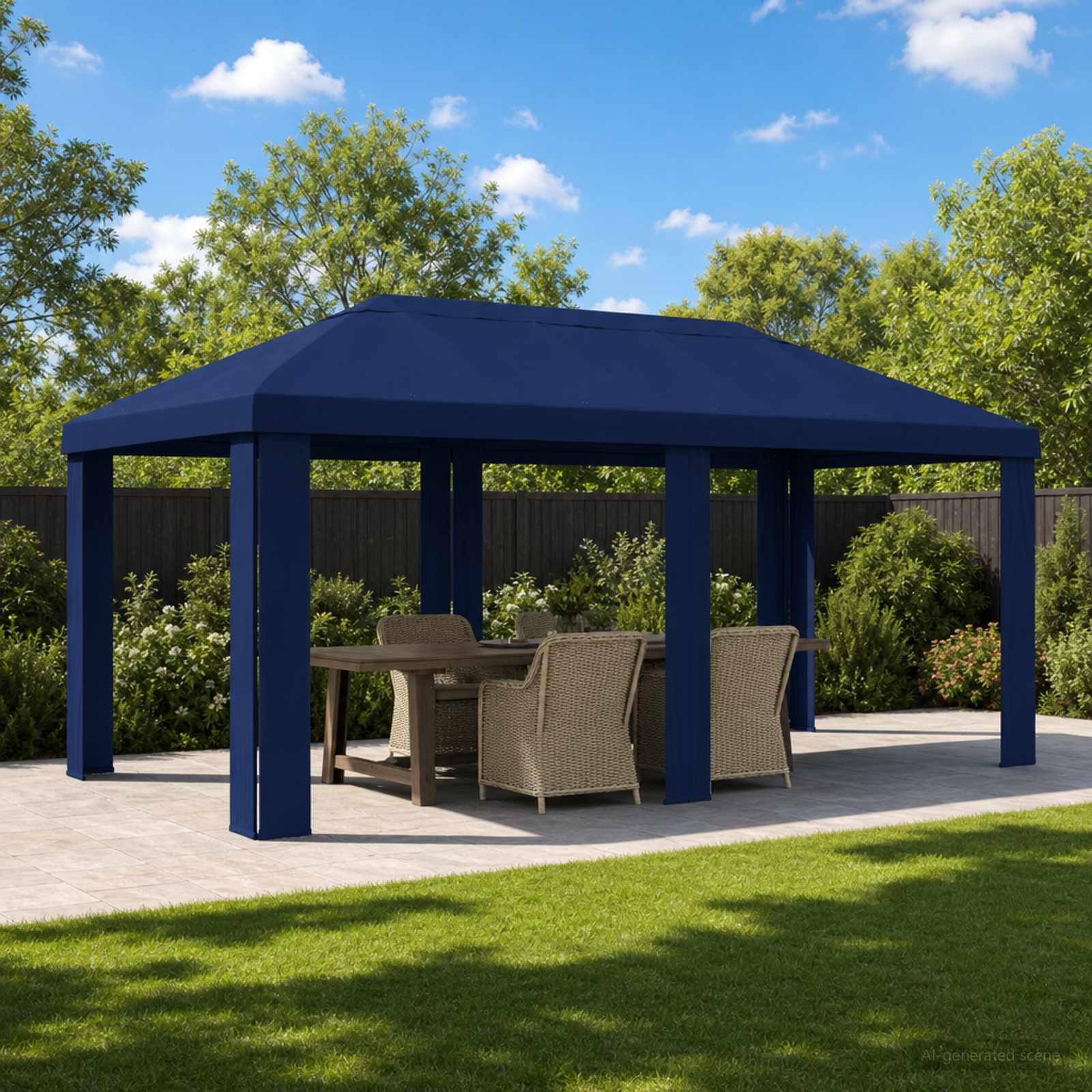 Paviljoenhoes 6 x 3 m Blauw Polyester 190 gsm is nu te koop bij PeponiXL, paradijselijk wonen!