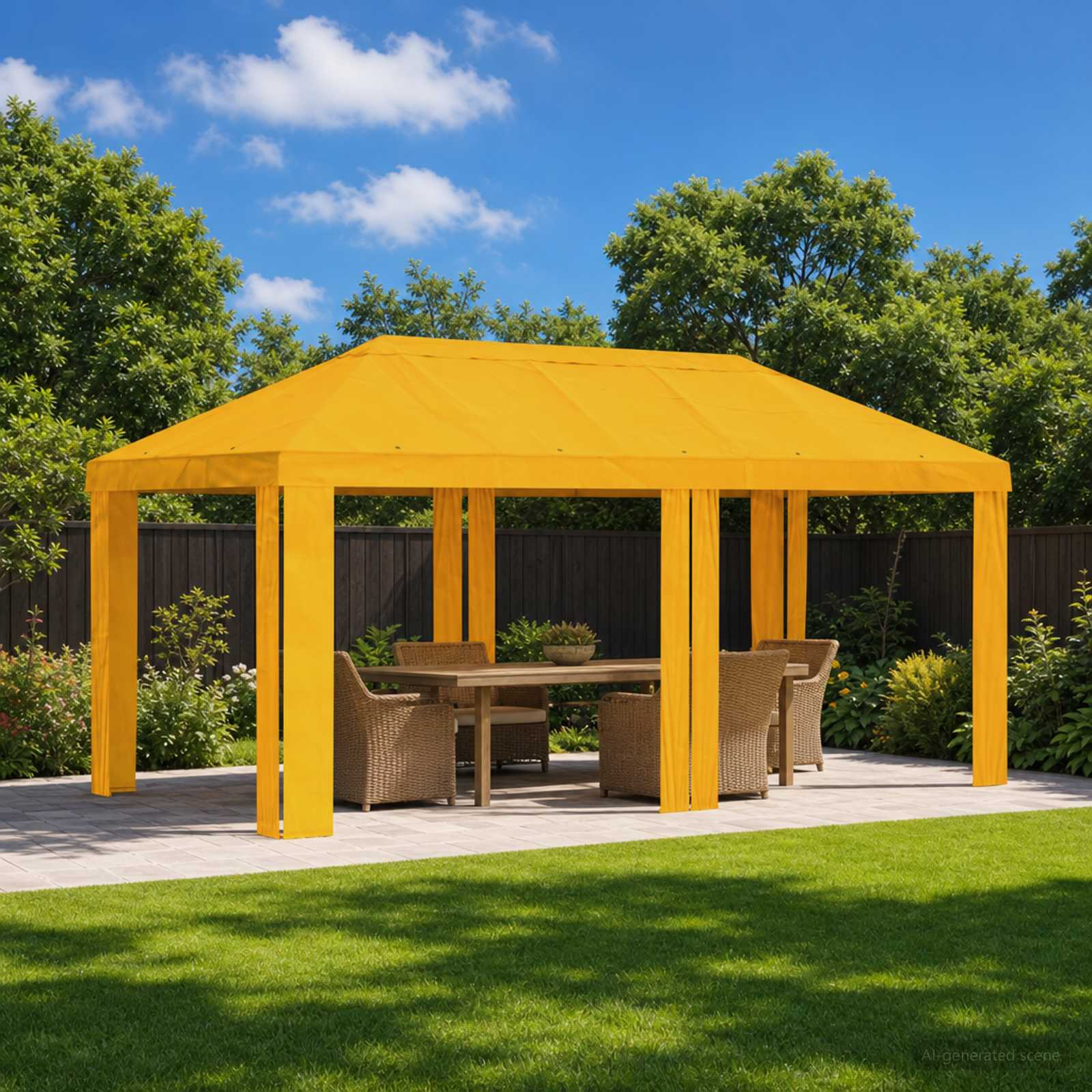 Paviljoenhoes 6 x 3 m Geel Polyester 190 gsm is nu te koop bij PeponiXL, paradijselijk wonen!