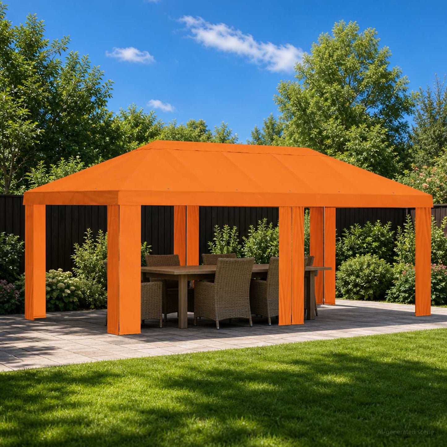 Paviljoenhoes 6 x 3 m Oranje Polyester 190 gsm is nu te koop bij PeponiXL, paradijselijk wonen!