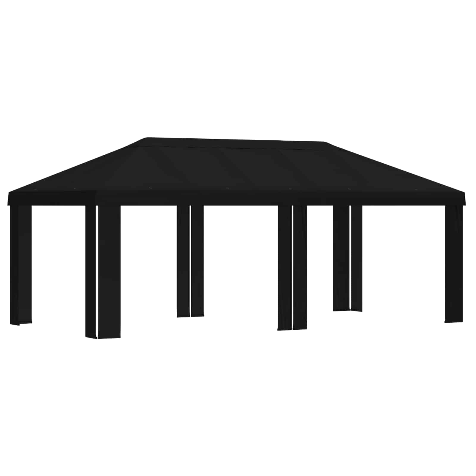 Paviljoenhoes 6 x 3 m Zwart Polyester 190 gsm is nu te koop bij PeponiXL, paradijselijk wonen!