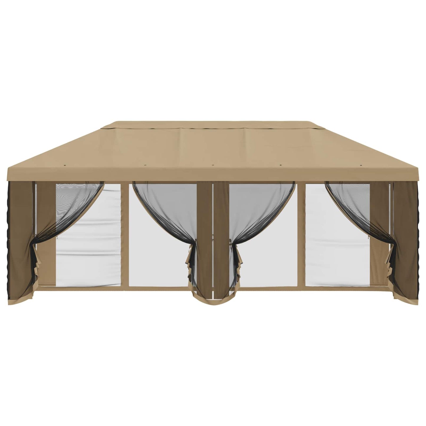 Gazebo Hoes met Zijwanden Beige 600,5 x 300,5 cm Polyester is nu te koop bij PeponiXL, paradijselijk wonen!