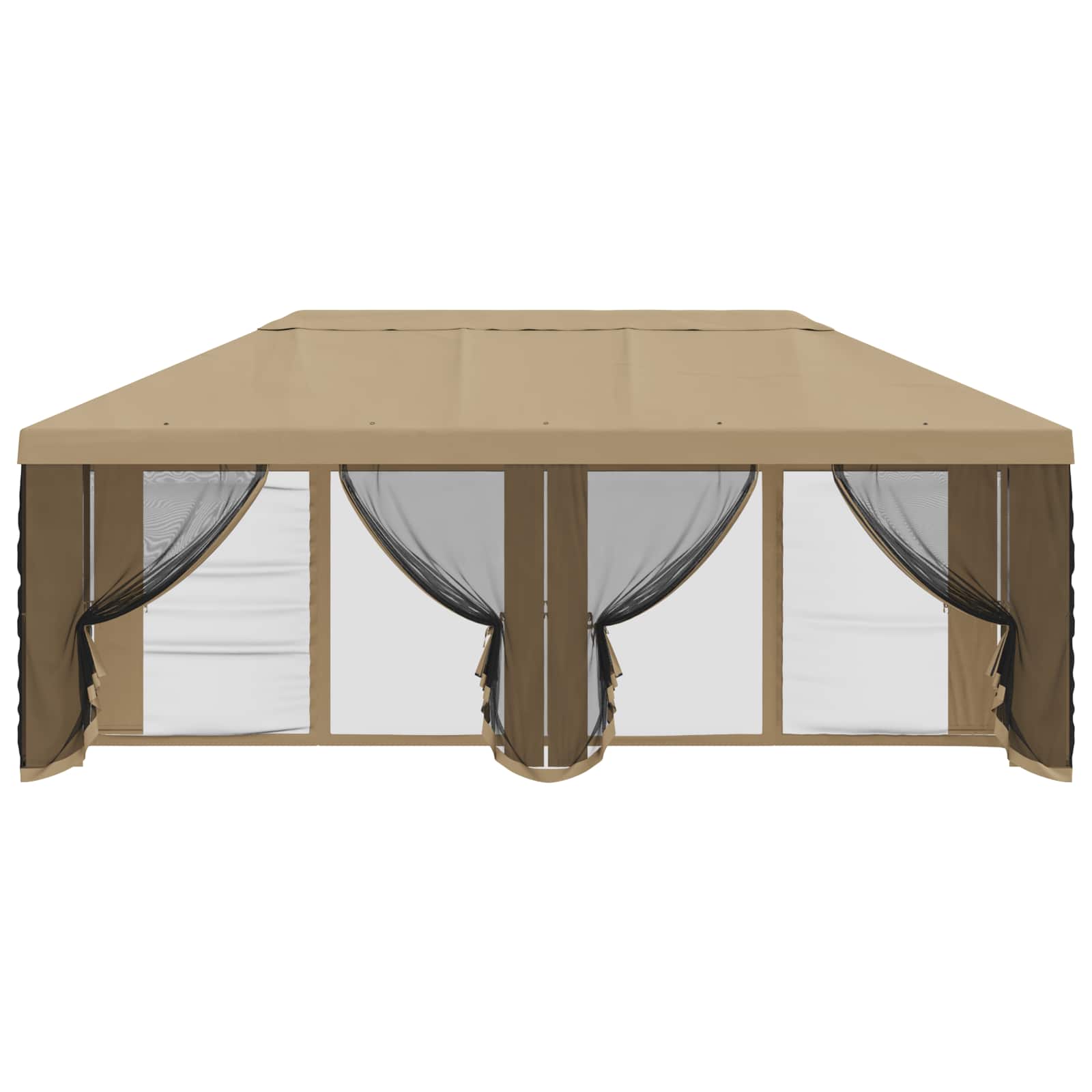 Gazebo Hoes met Zijwanden Beige 600,5 x 300,5 cm Polyester is nu te koop bij PeponiXL, paradijselijk wonen!