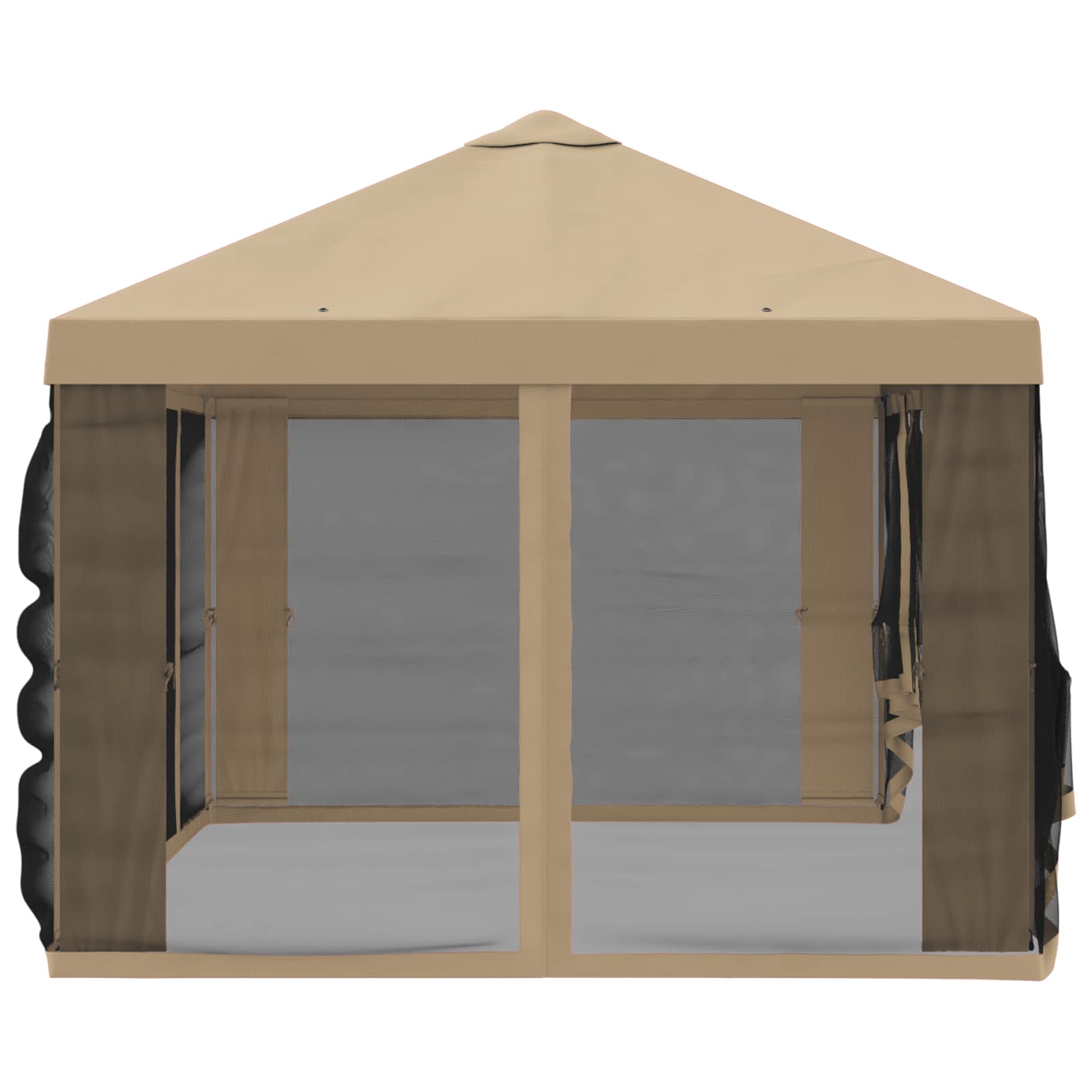 Gazebo Hoes met Zijwanden Beige 600,5 x 300,5 cm Polyester is nu te koop bij PeponiXL, paradijselijk wonen!