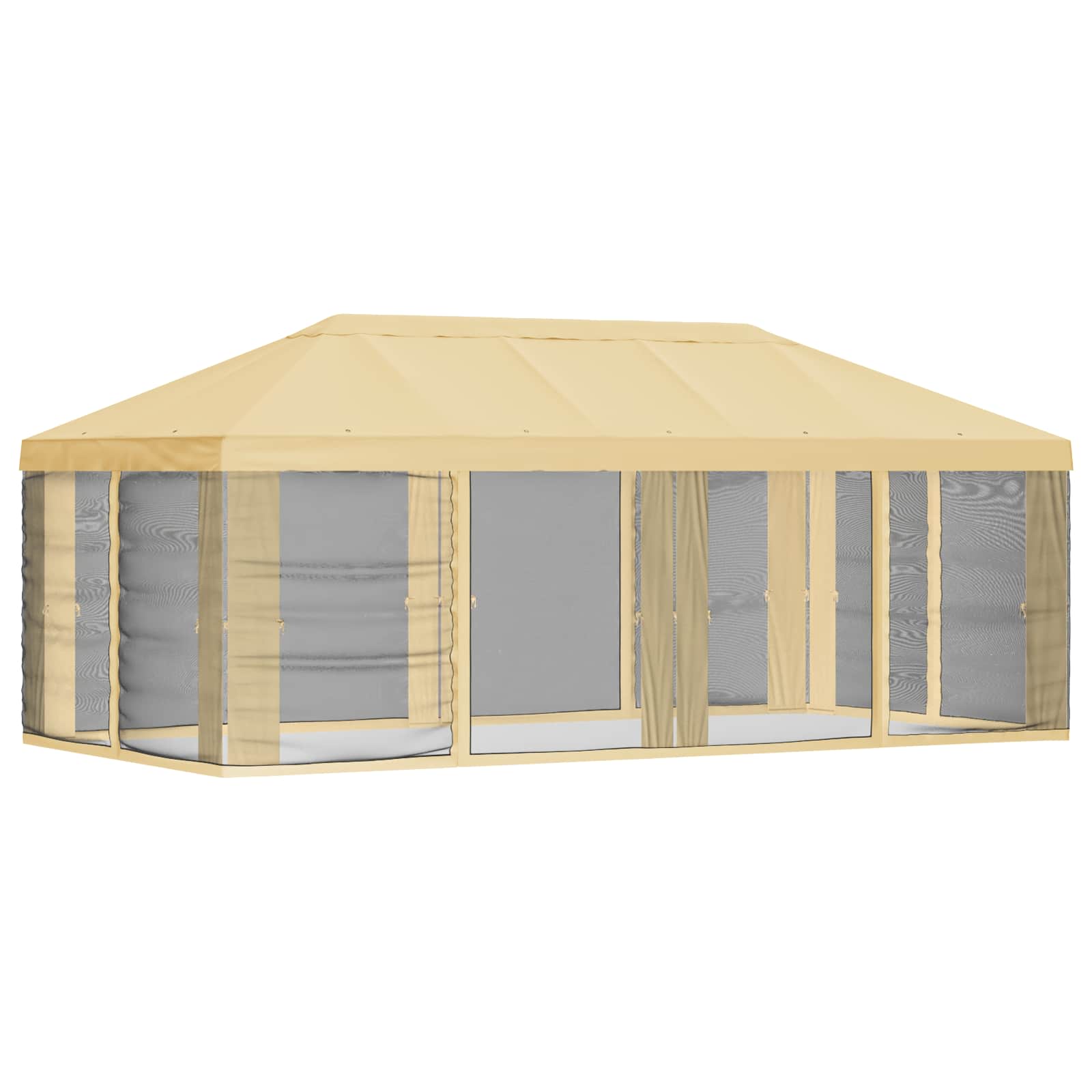 Gazebo Hoes met Zijwanden Crèmekleurig 600,5 x 300,5 cm is nu te koop bij PeponiXL, paradijselijk wonen!