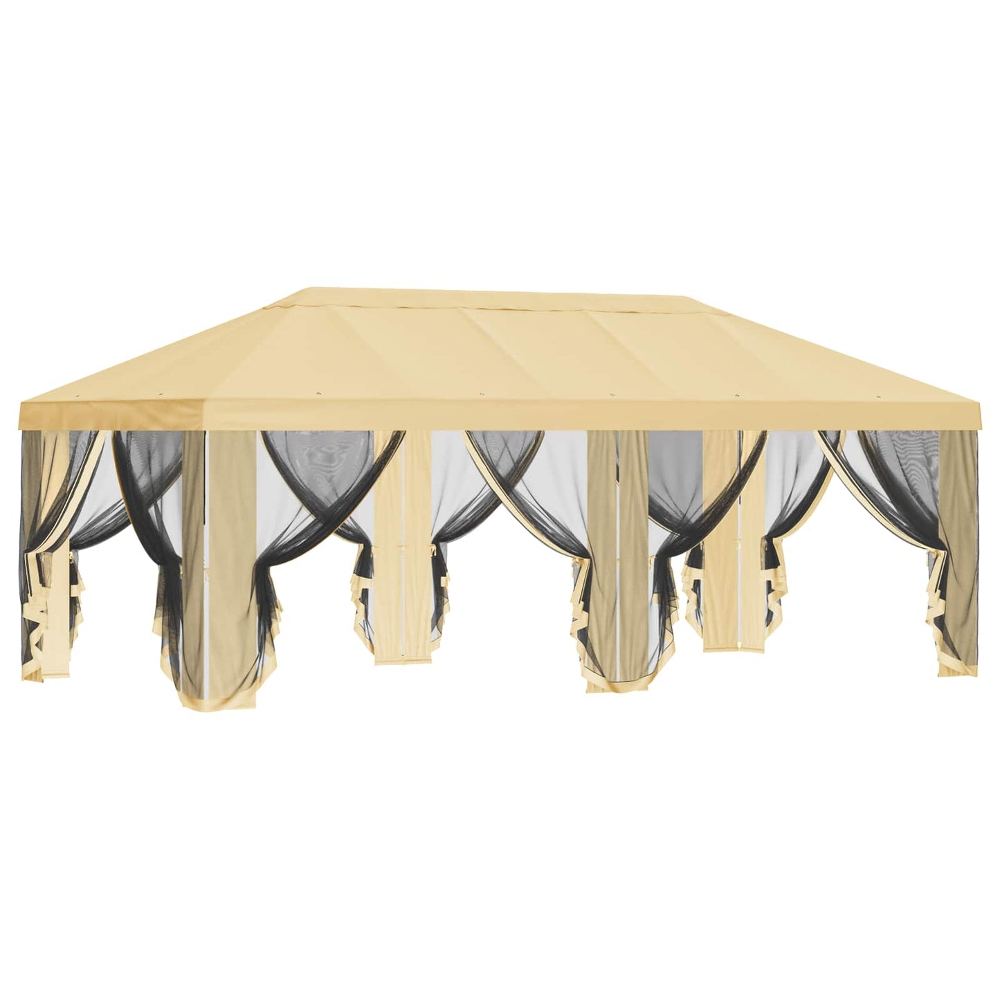 Gazebo Hoes met Zijwanden Crèmekleurig 600,5 x 300,5 cm is nu te koop bij PeponiXL, paradijselijk wonen!
